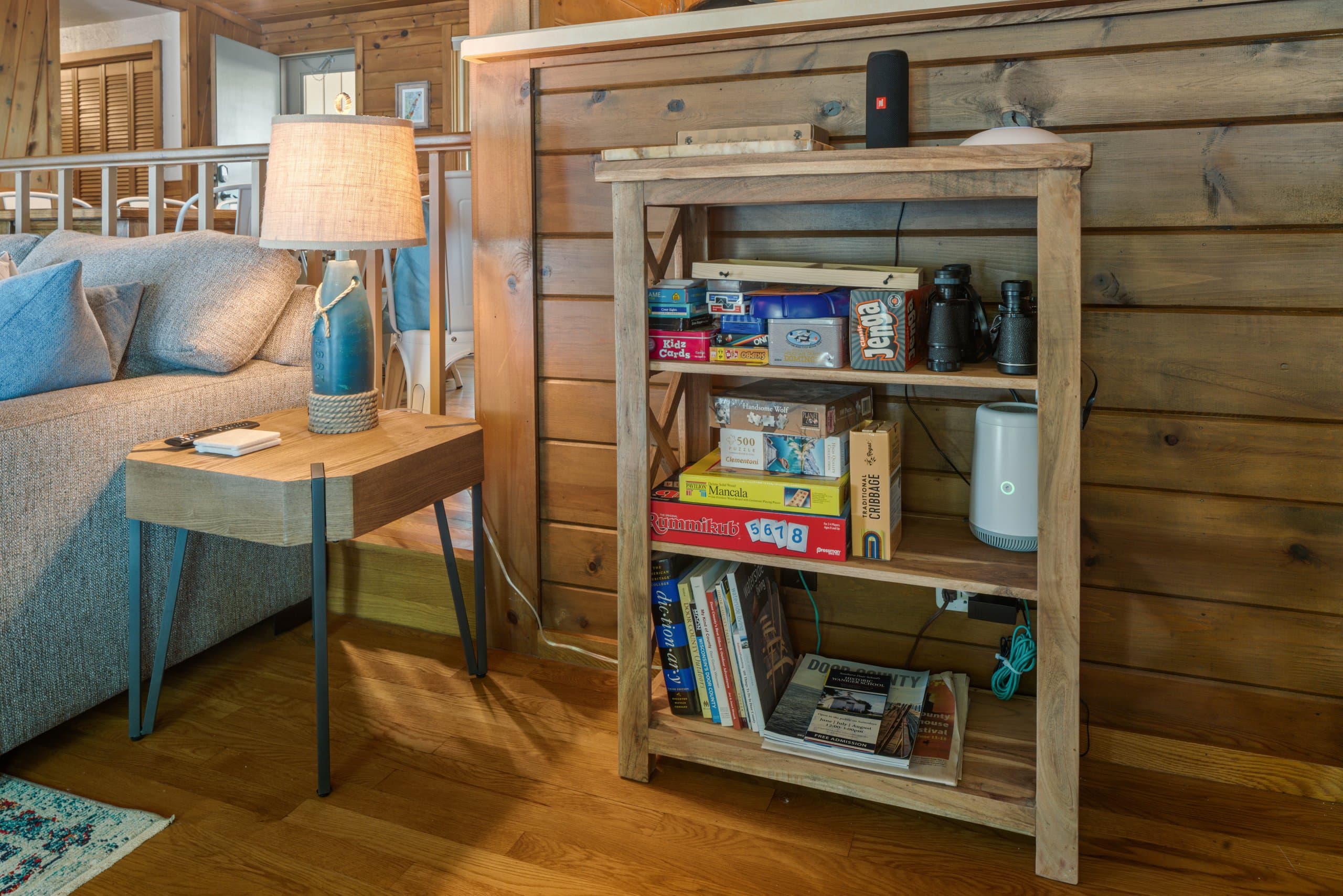 Choose a game from the bookcase for an evening of fun or for rainy days indoors.