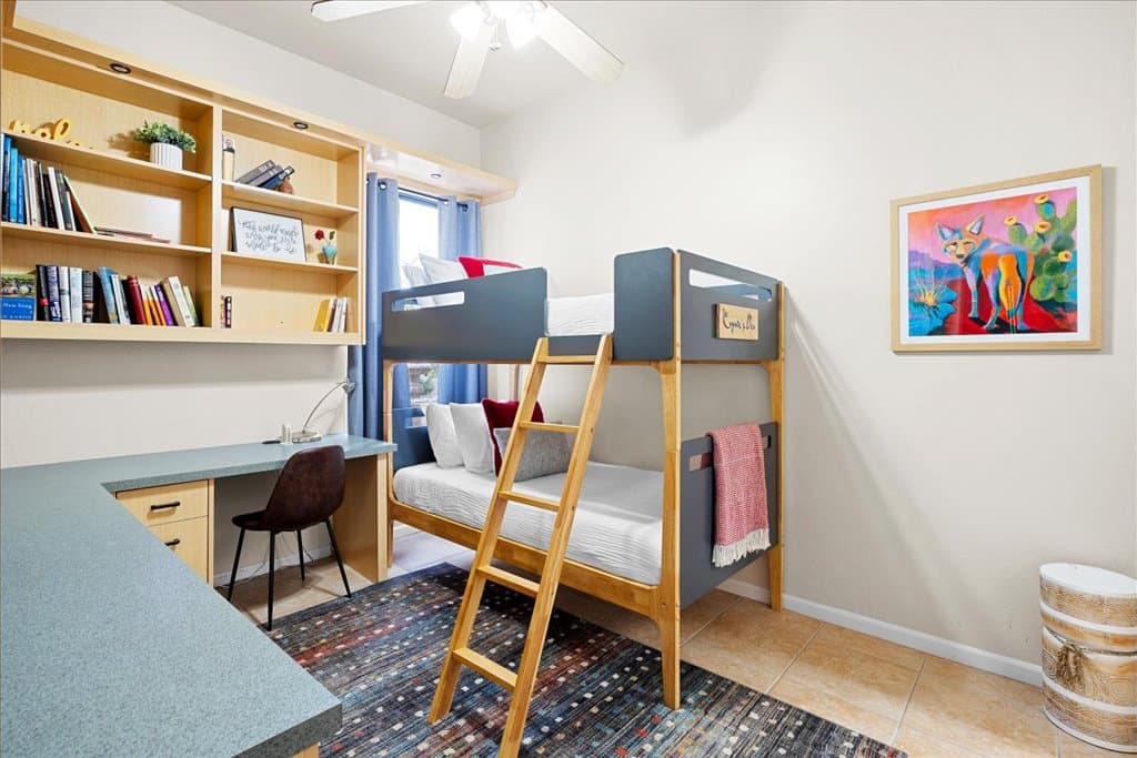 Bunks are always a fun time for the kiddos and this sturdy set with comfortable mattresses is sure to please.