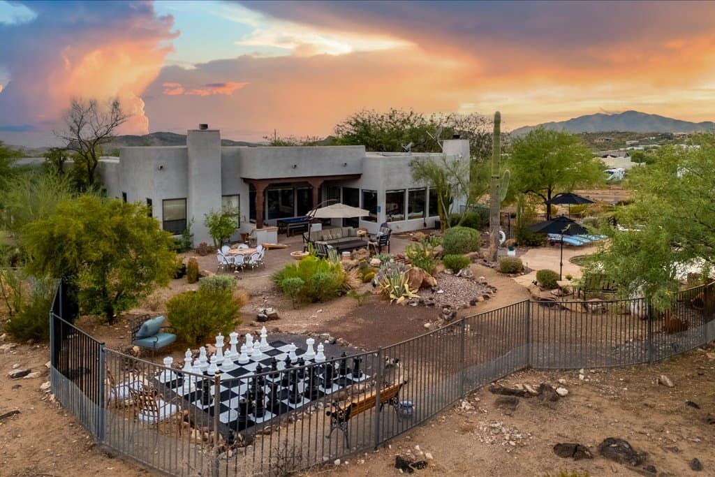 Large fenced patio area