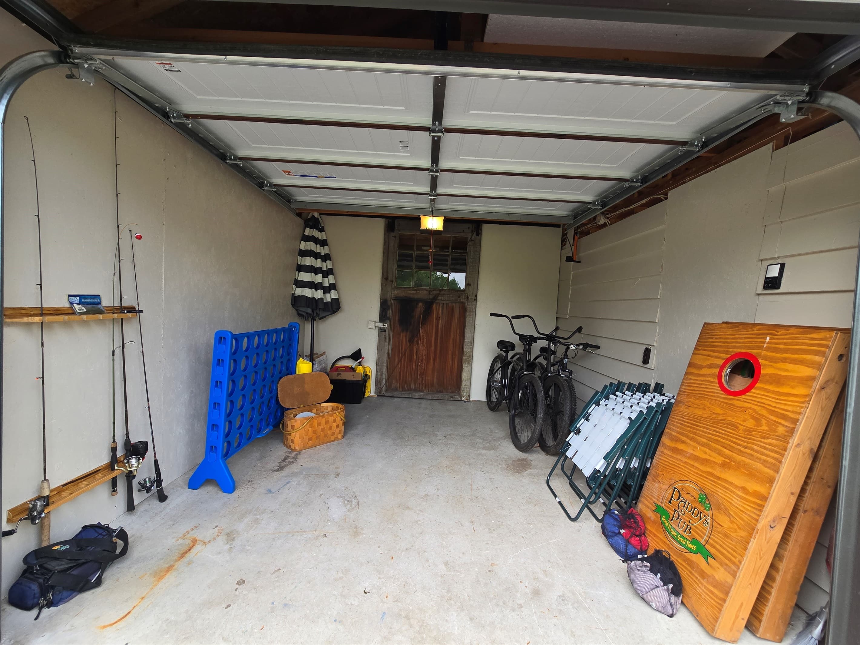 - Outdoor gear room with bikes and fishing essentials   - Family games and lake chairs ready for easy adventure   - Grab what you need and head out for lakeside fun