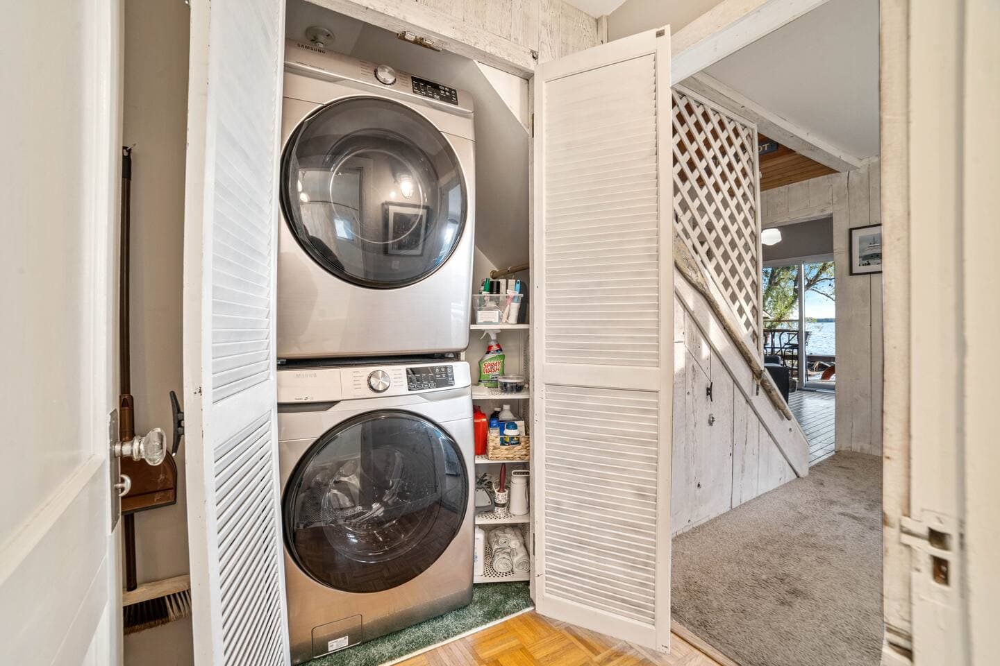 Large, new washer & dryer with detergent included.