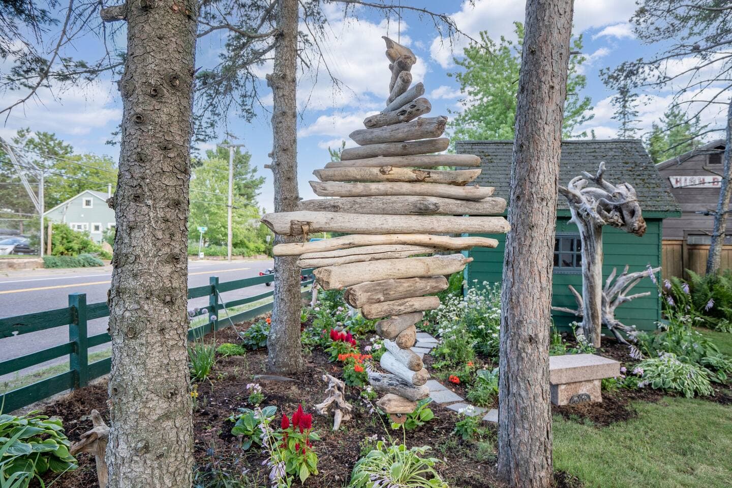 Check out our driftwood finds, how many can you find on the property?