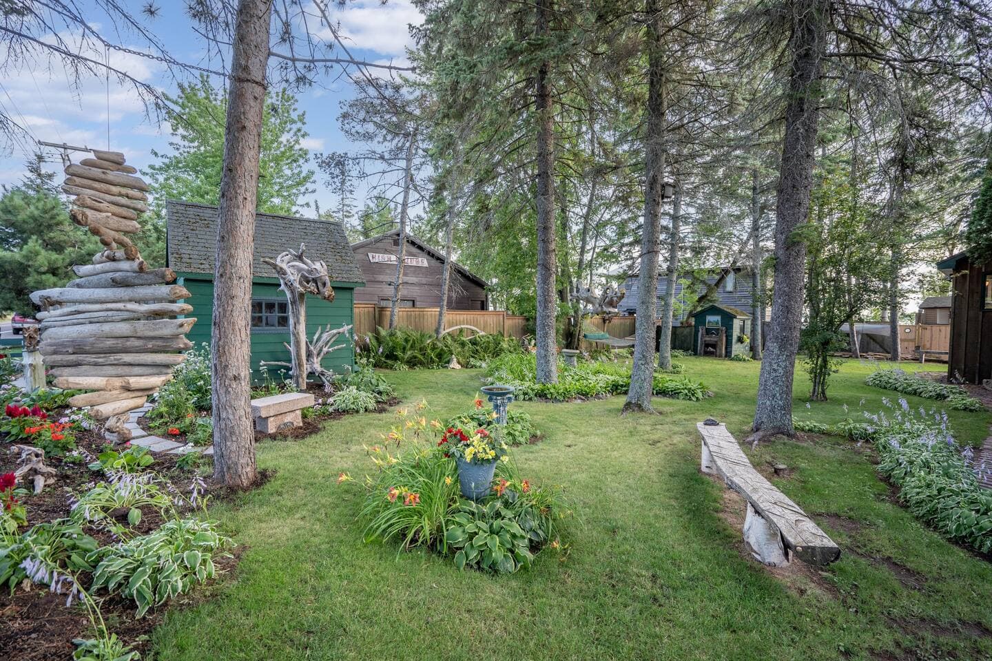 Check out our driftwood finds, how many can you find on the property?