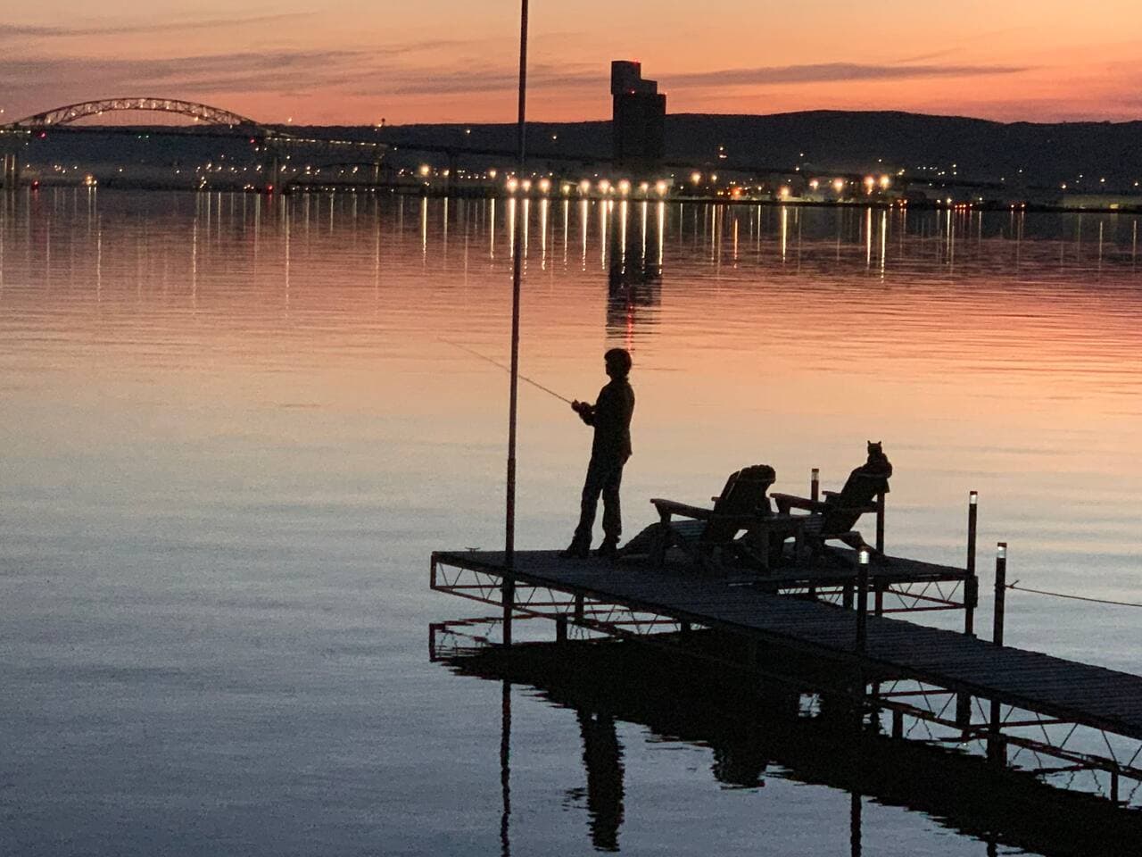 Fishing off of the dock at sunset is extra special!