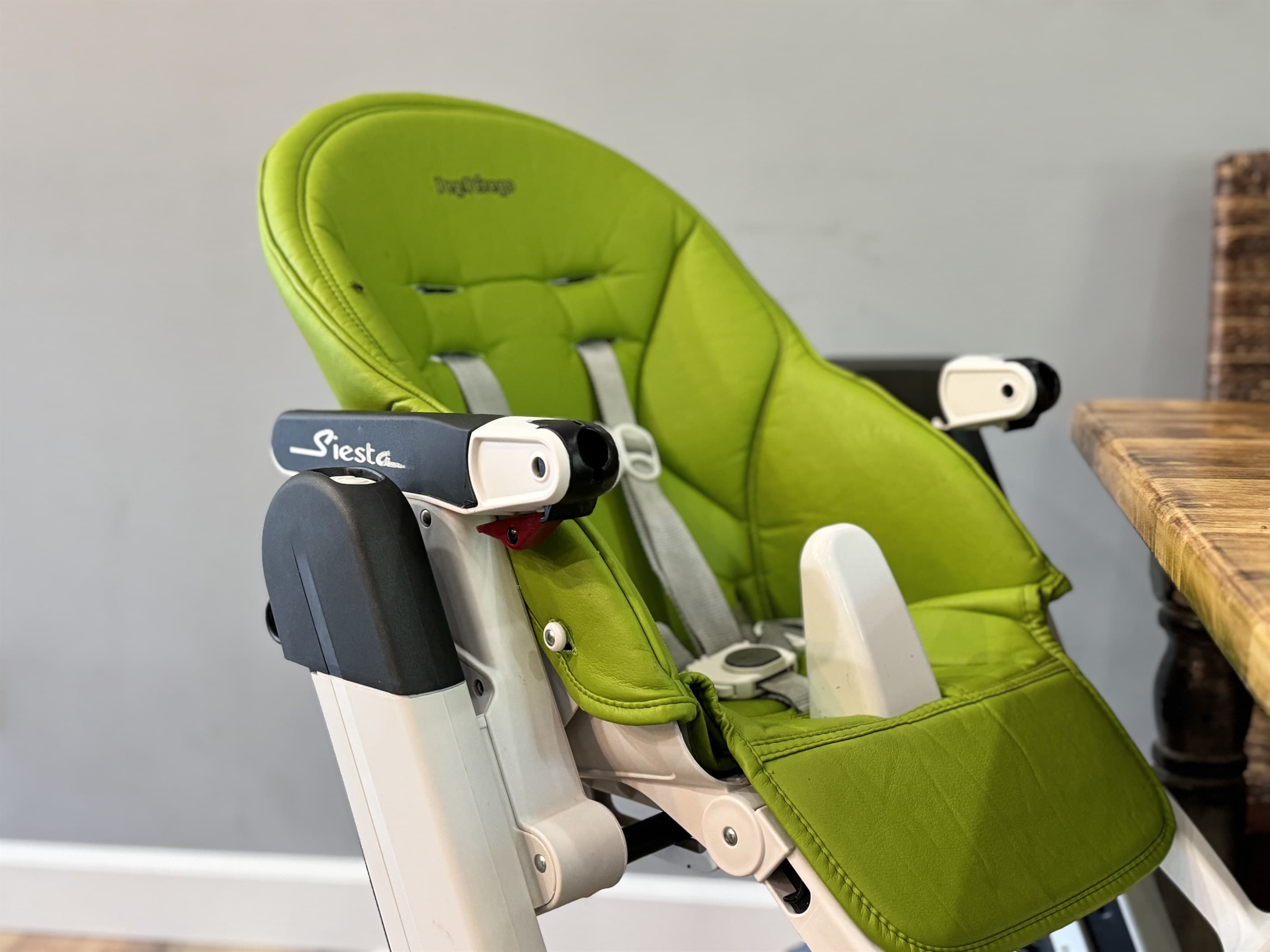 Peg Perego High Chair and Pack N Play provided. Child lock and alarms on doors adjacent to the pool area.