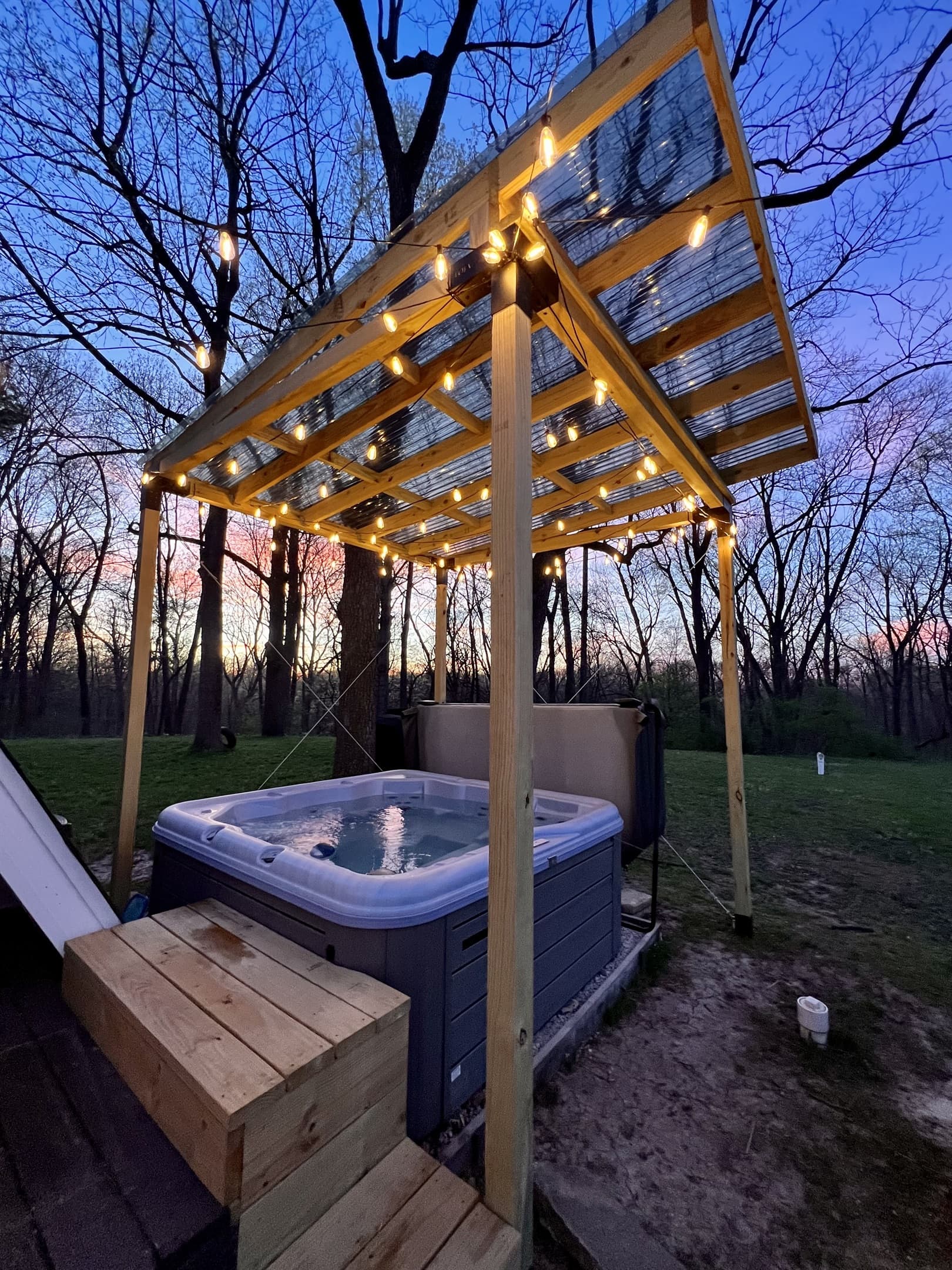 Year round Covered Hot Tub
