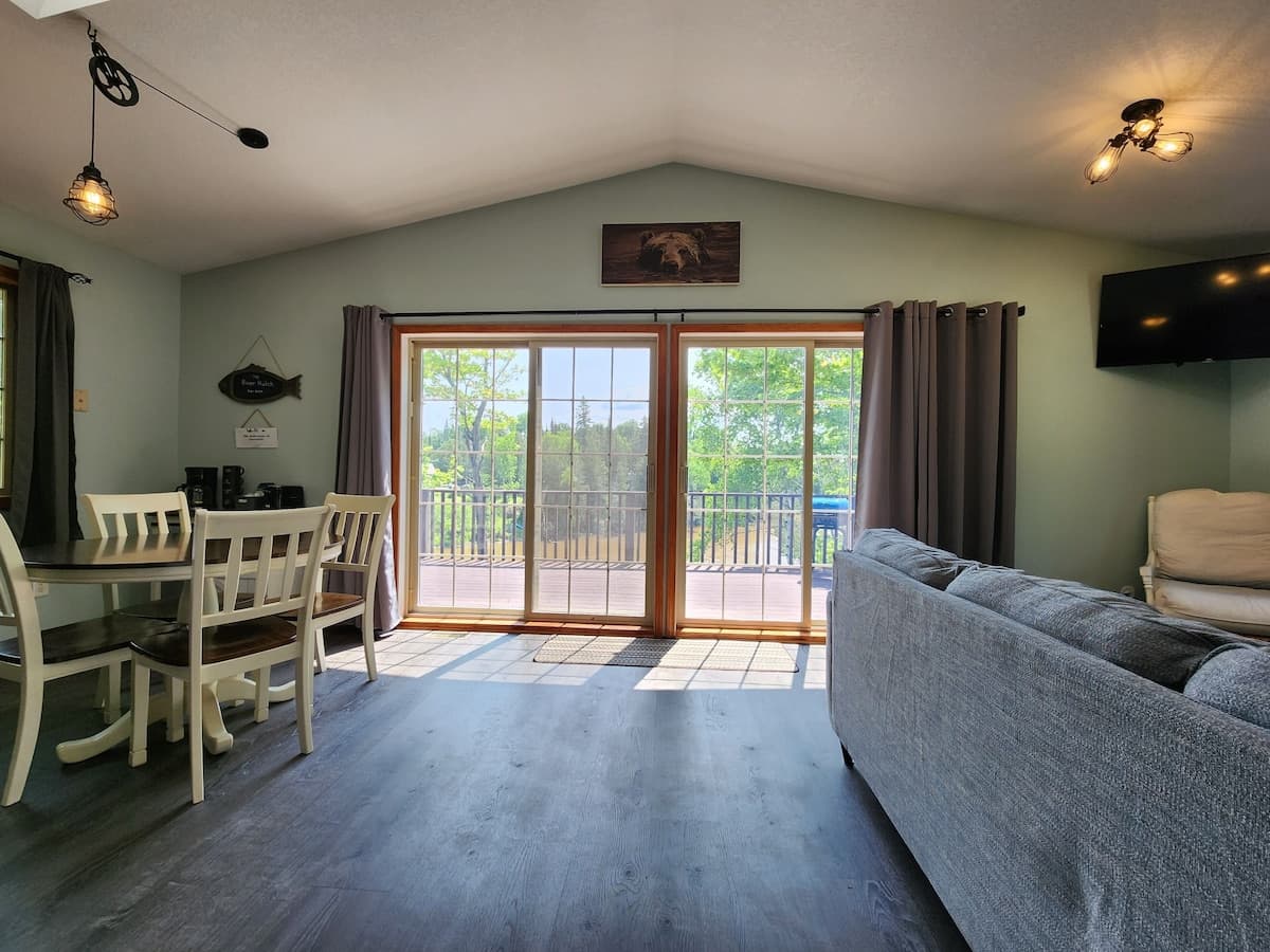 Upper level sliders with riverview