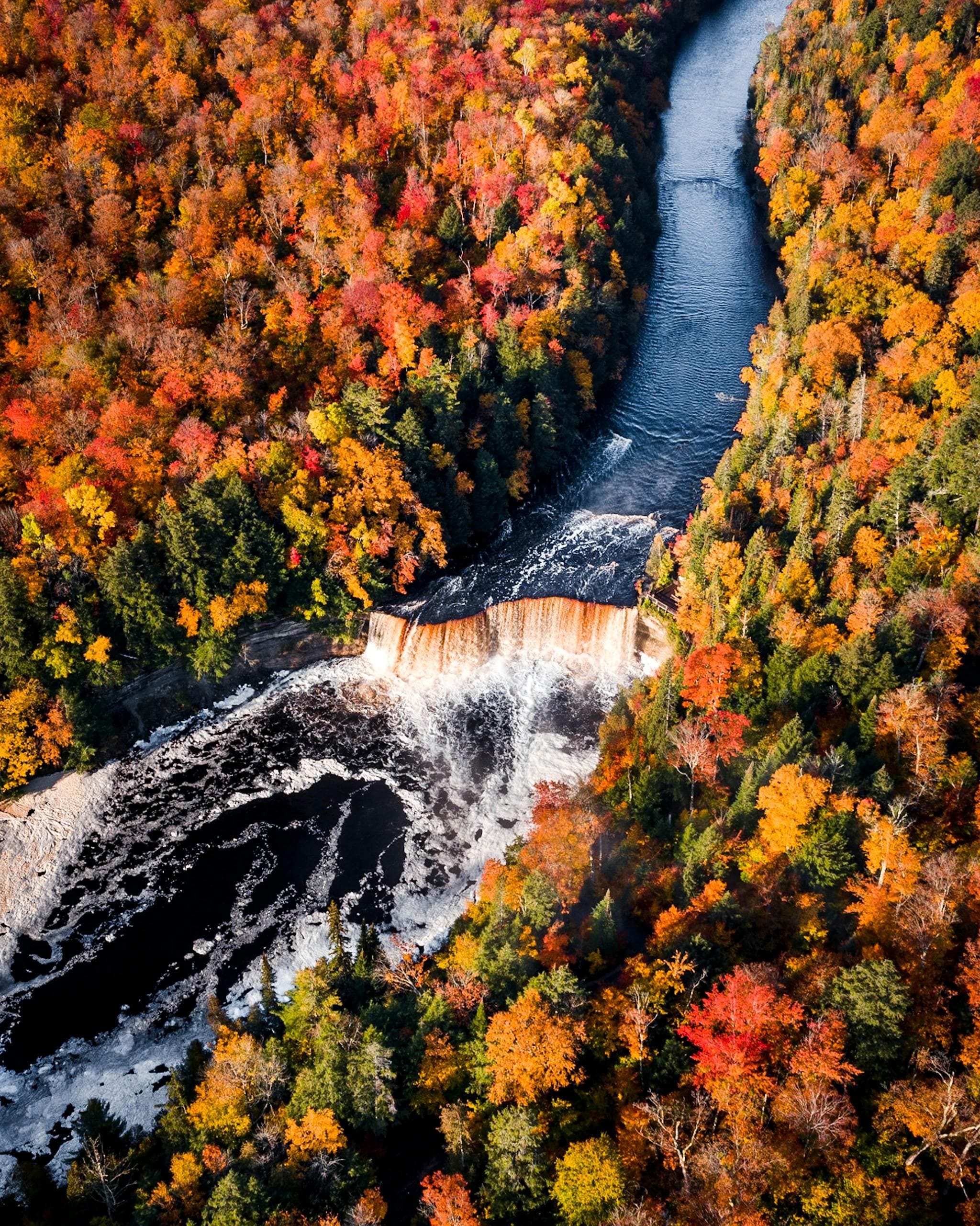 Visit Tahquamenon Falls for gorgeous Fall colors