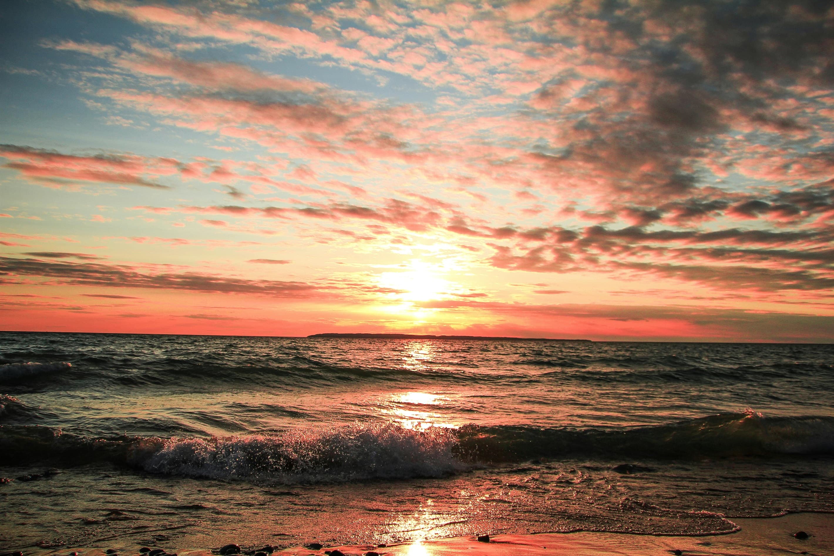 Watch the sunset over the lake