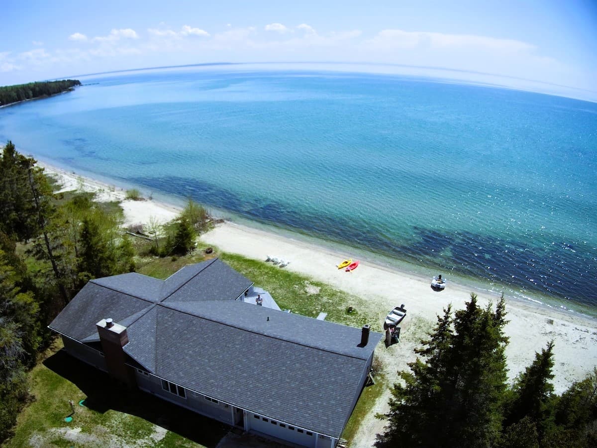 120ft of your own sandy beach and gentle slope in the water