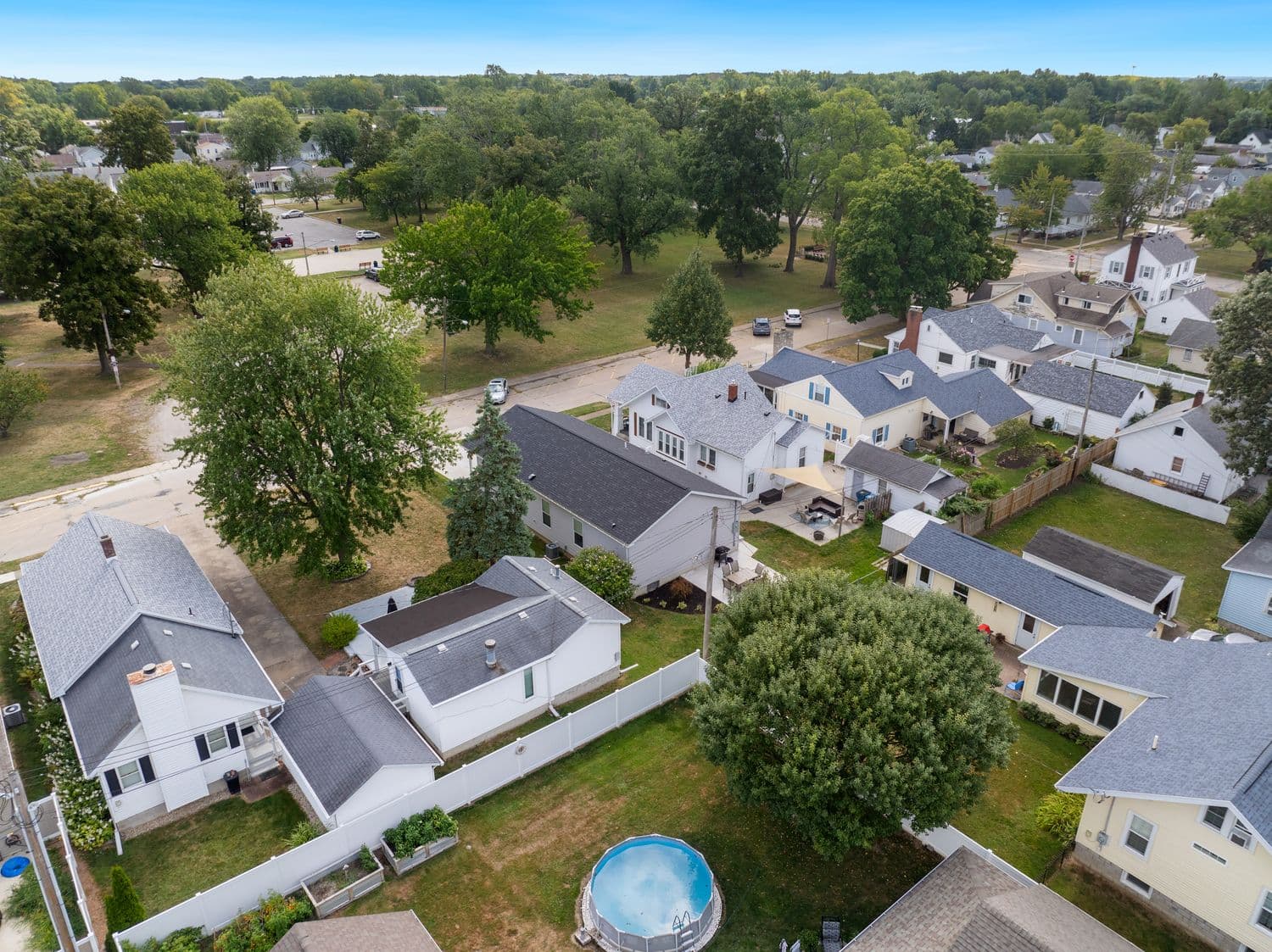 Quiet neighborhood with a very nice park in front of the home.
