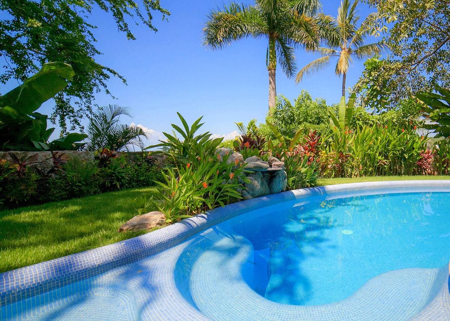 Private heated pool with "shallow" and "deep" sections.
