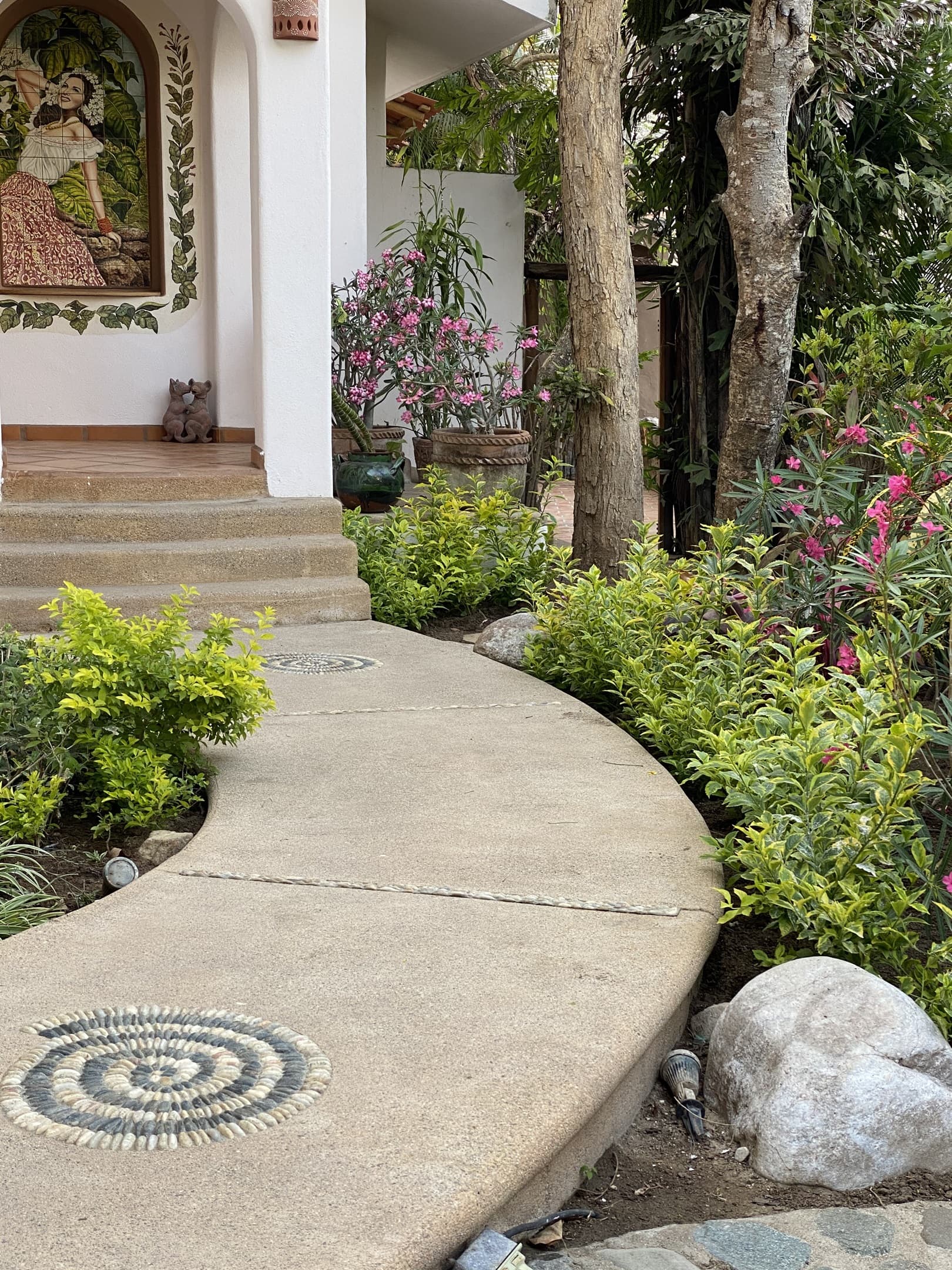 Front entrance to home inside gate