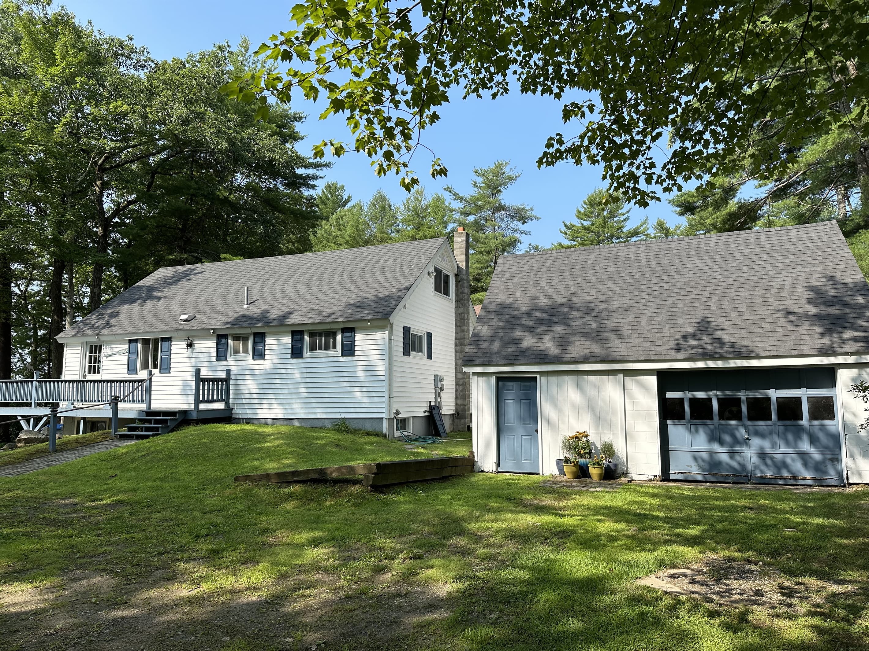 The main house and garage