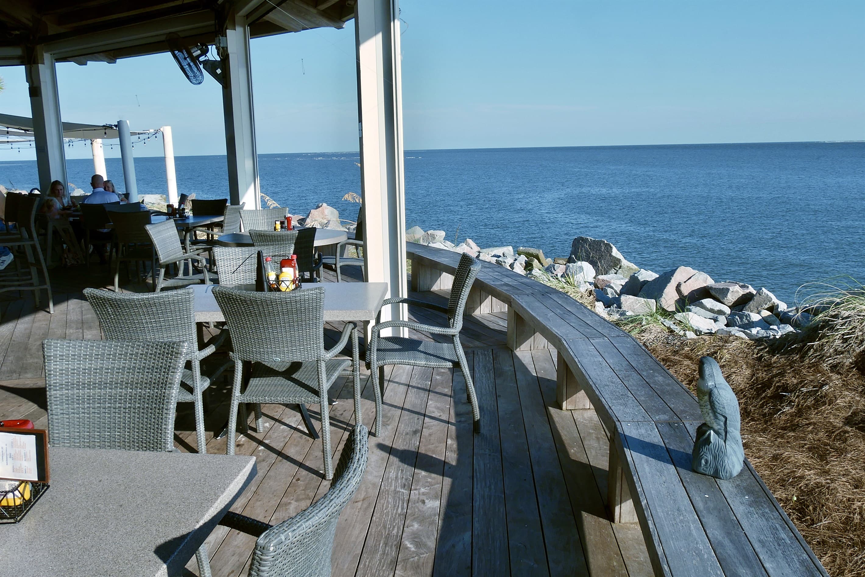 The waterside dining setting at Pelican's Nest can't be topped.