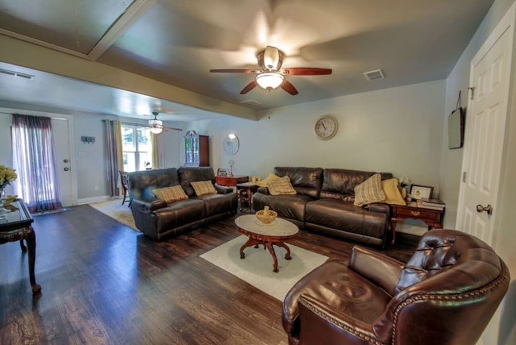 Settle into the living room after a day exploring Brighton and Memphis — bright, cozy, and welcoming.