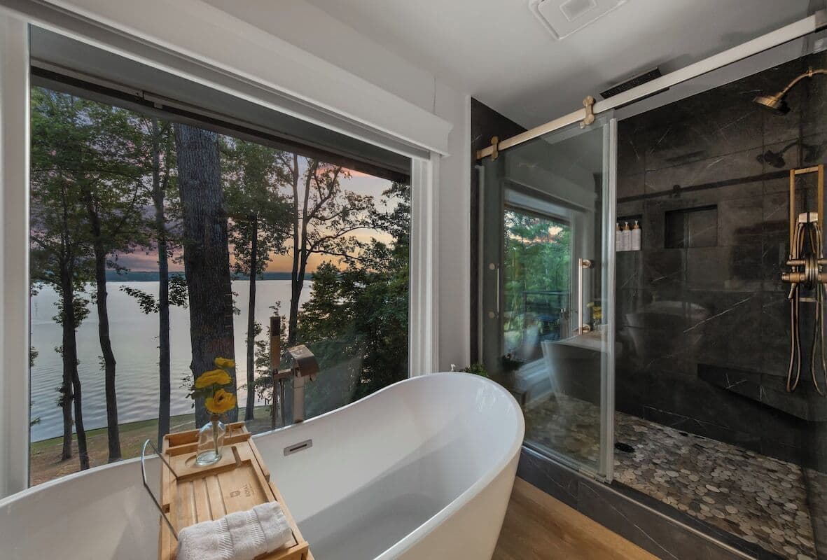Sunset view soaking tub