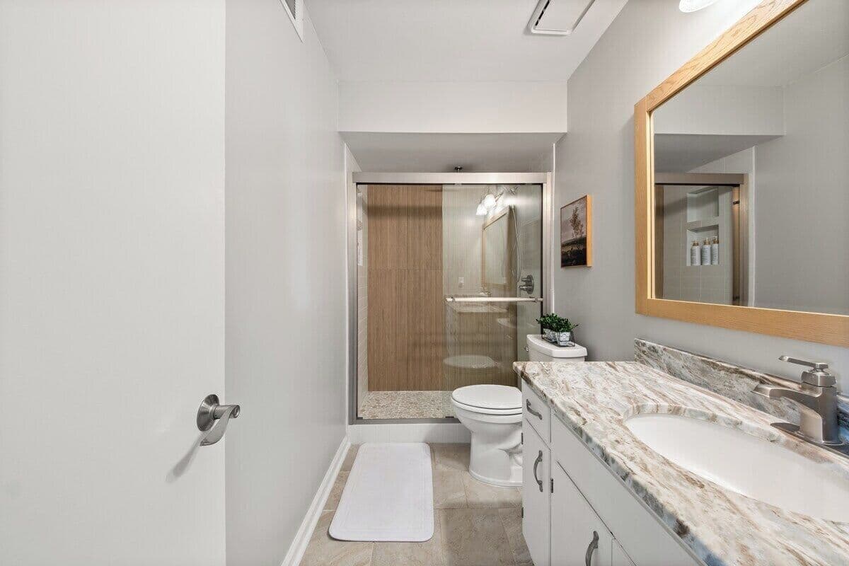 Downstairs Bathroom with Rain Shower
