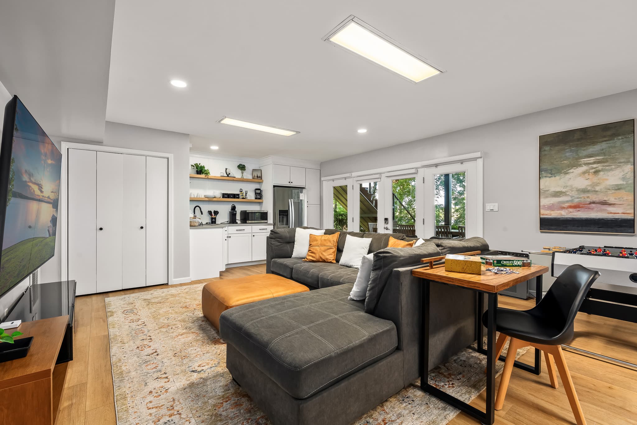 85" Theater-like Living Room and Kitchenette