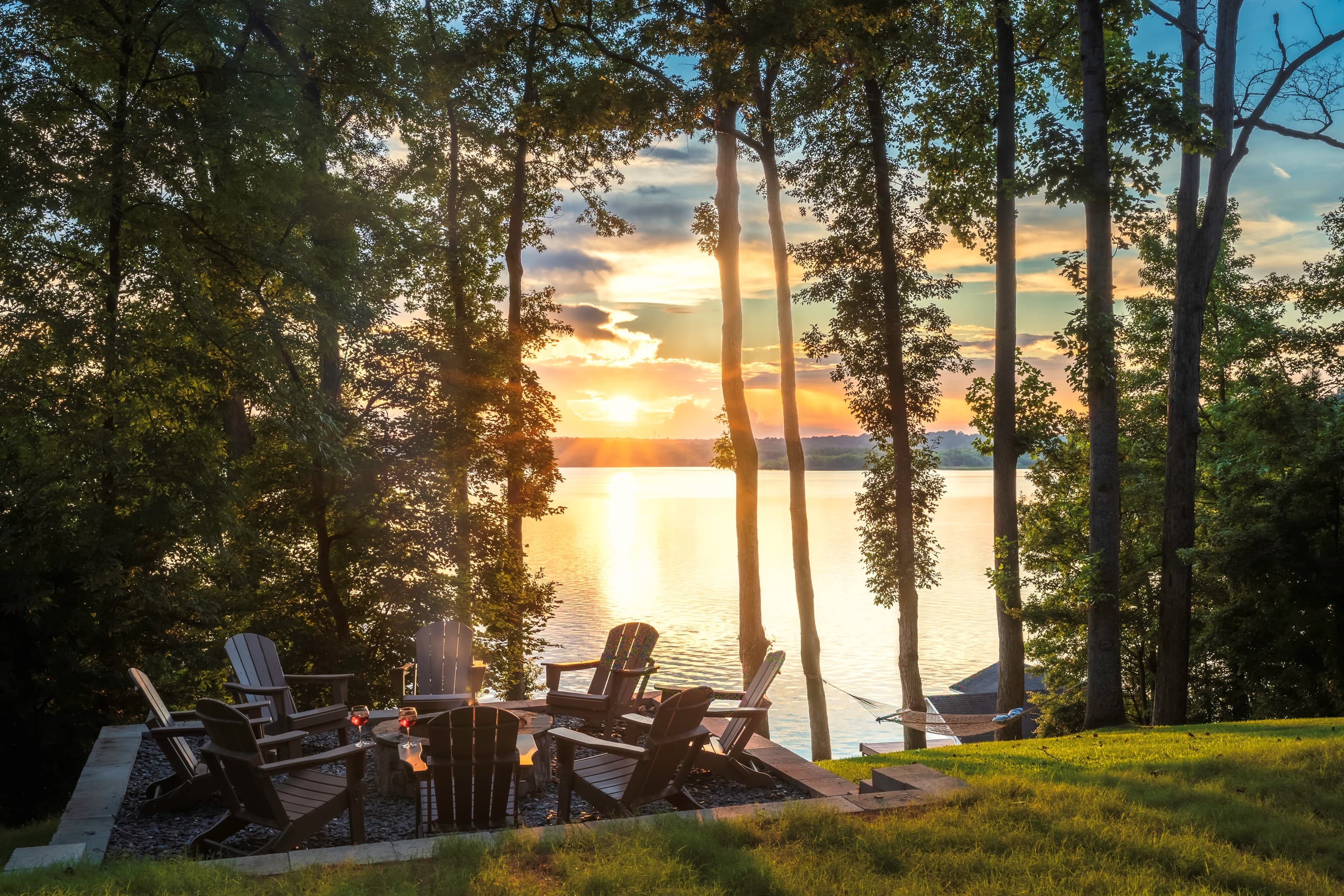 Firepit with sunset views