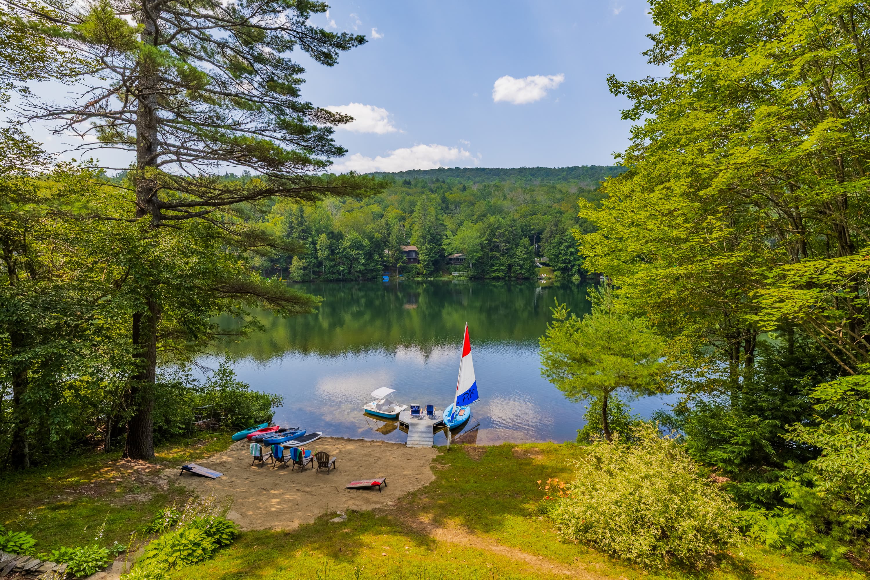 Peaceful lake outlook from the deck