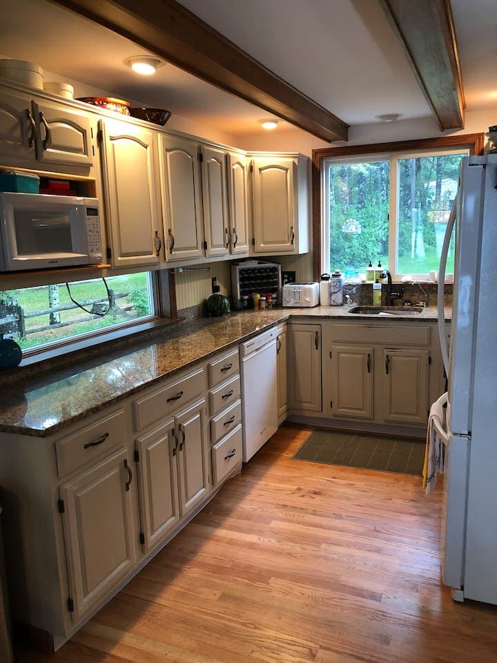 View of kitchen from dining room.