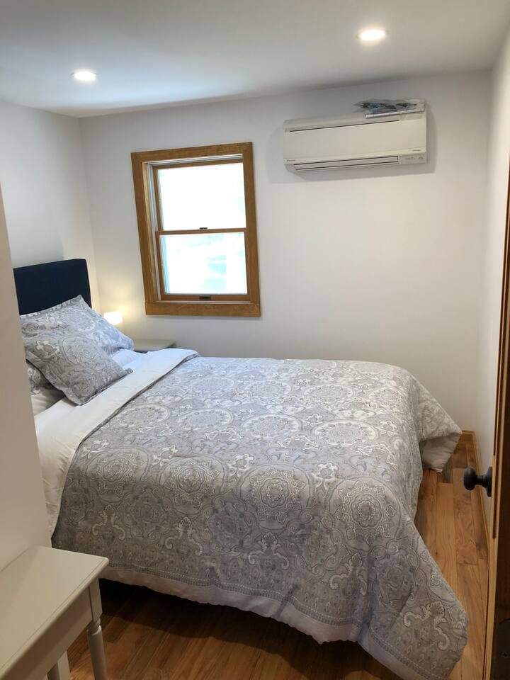 Bedroom #4 (guest house) with queen bed, closet and air conditioning 