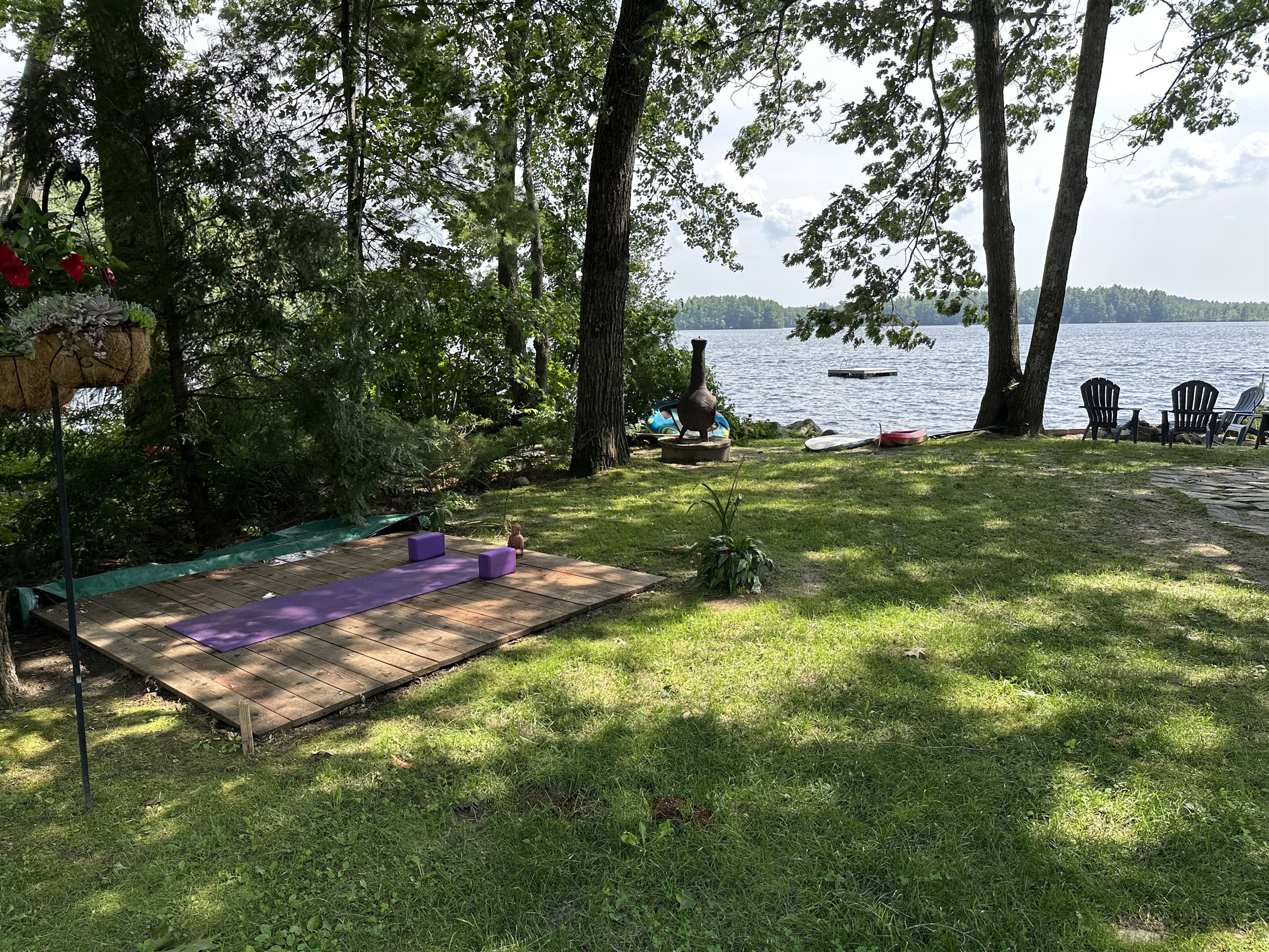 Yoga deck on the side lawn
