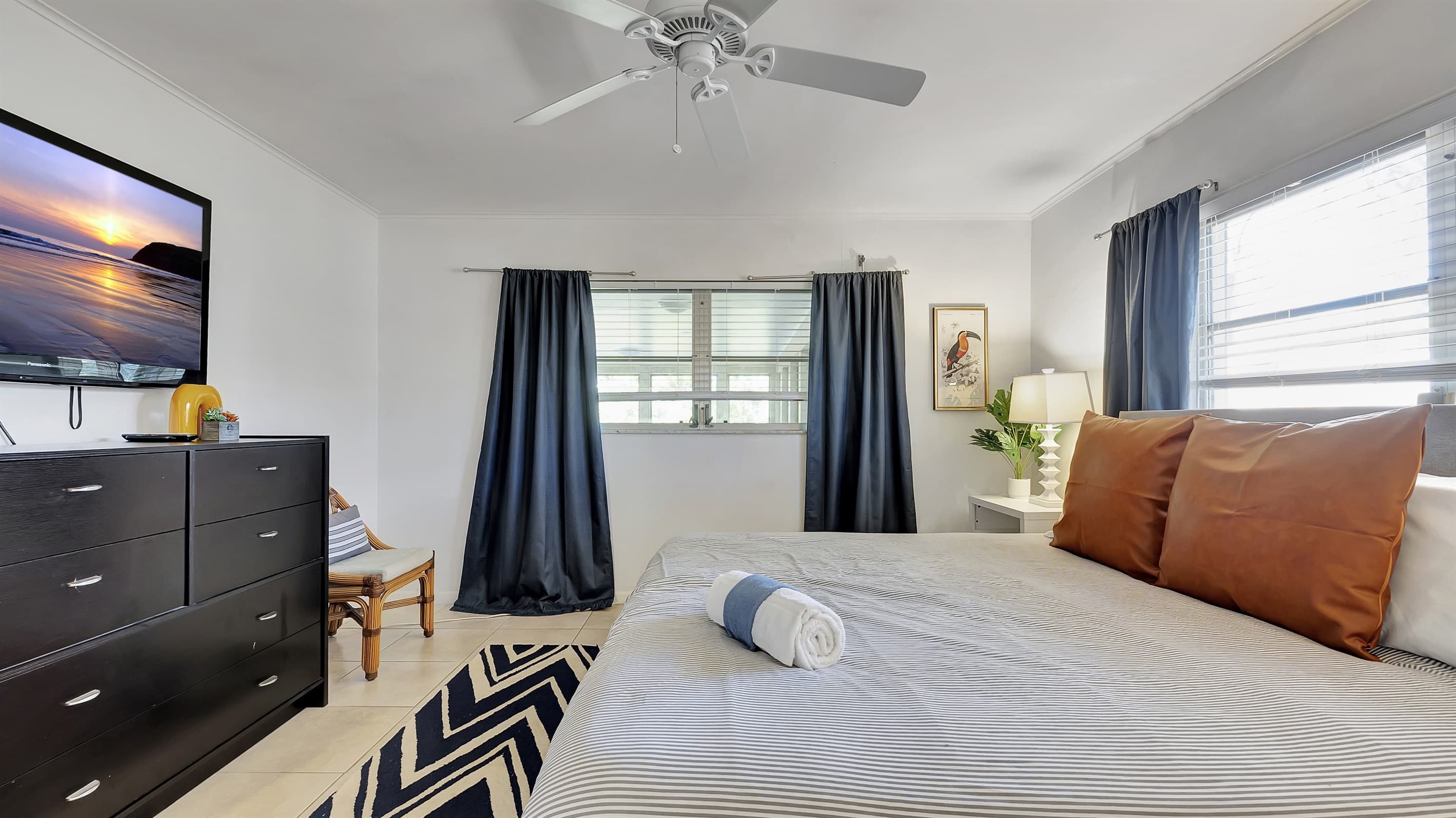 A spacious and light king bedroom