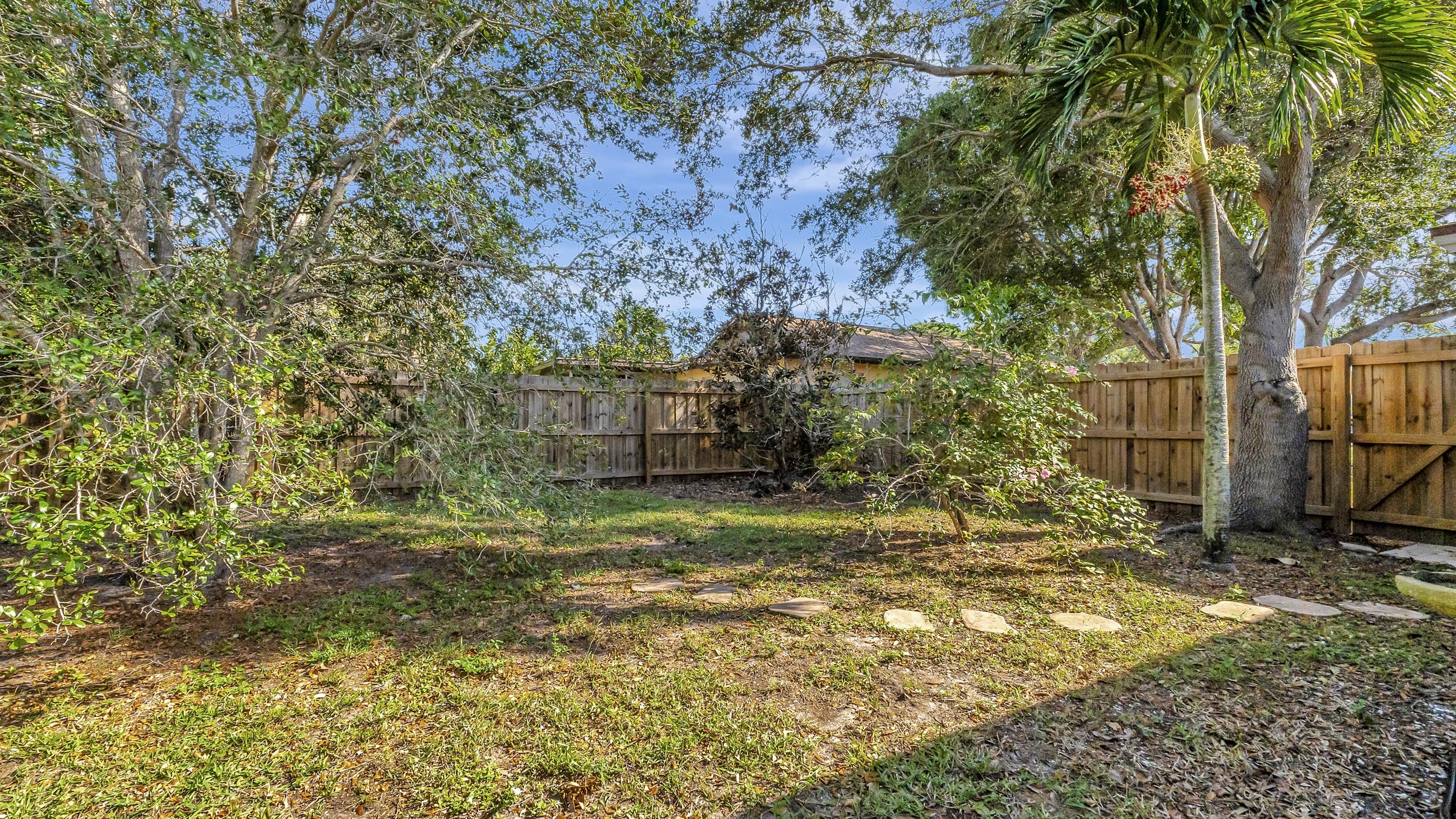 The fenced yard is great for kids and pets