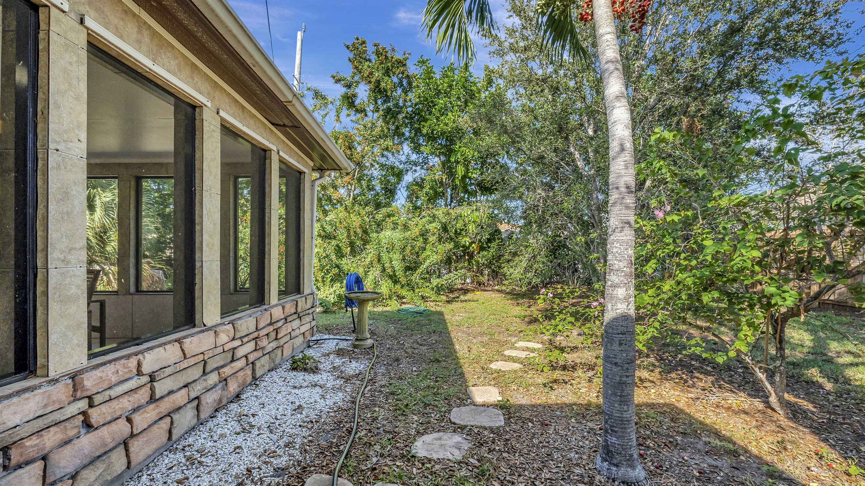 Surrounded by green, lush vegetation
