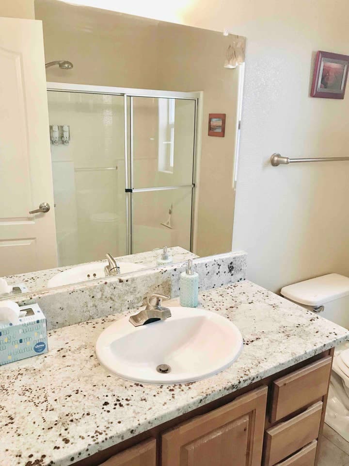 Hall bath with walk in shower