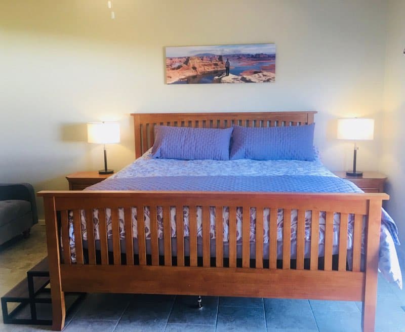 Master bedroom with king sized bed