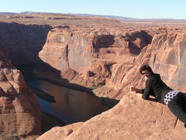 On the edge at Horseshoe Bend