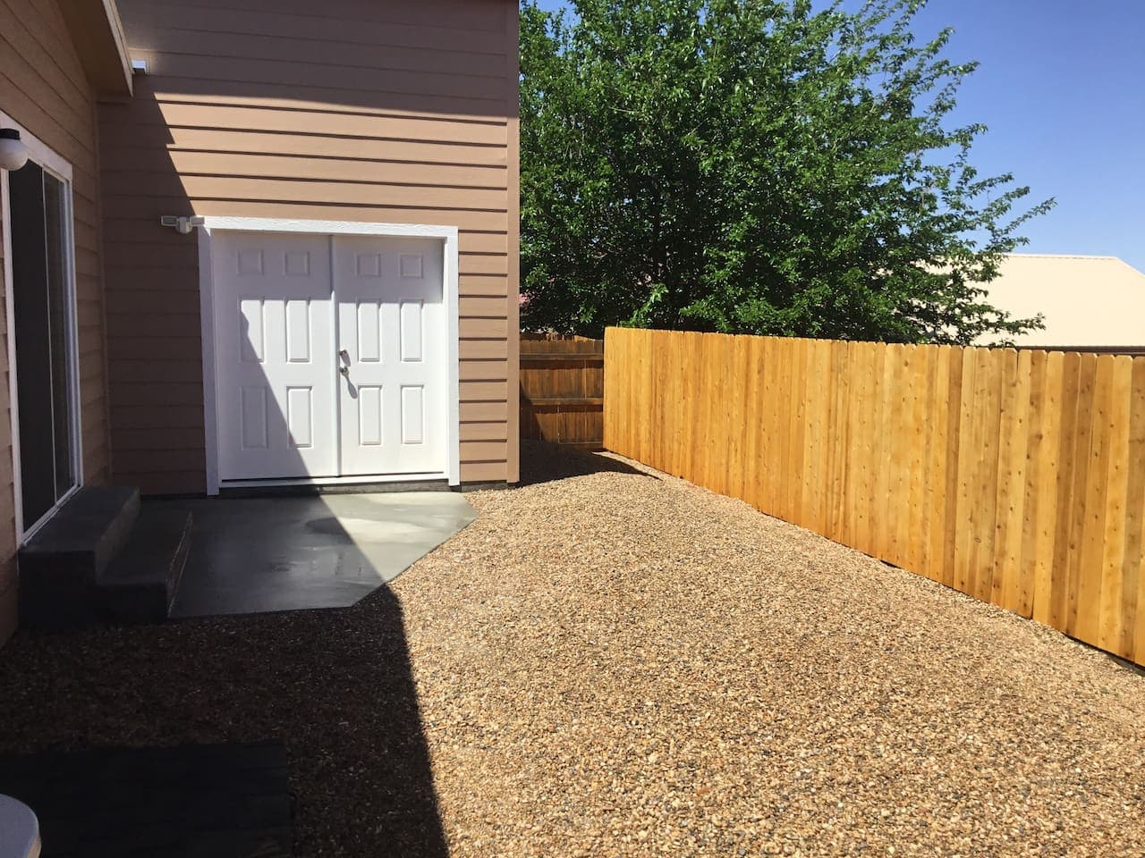 Backyard is fenced