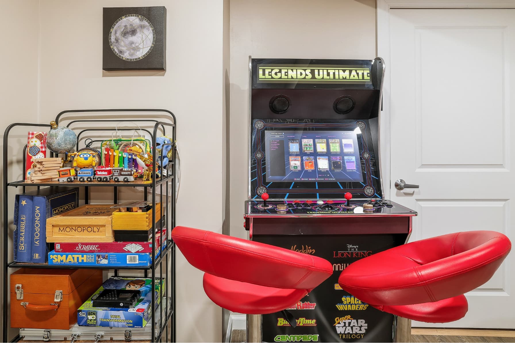 Enjoy a challenging and fun 300 Arcade games or gather around for some fun with a few board games!