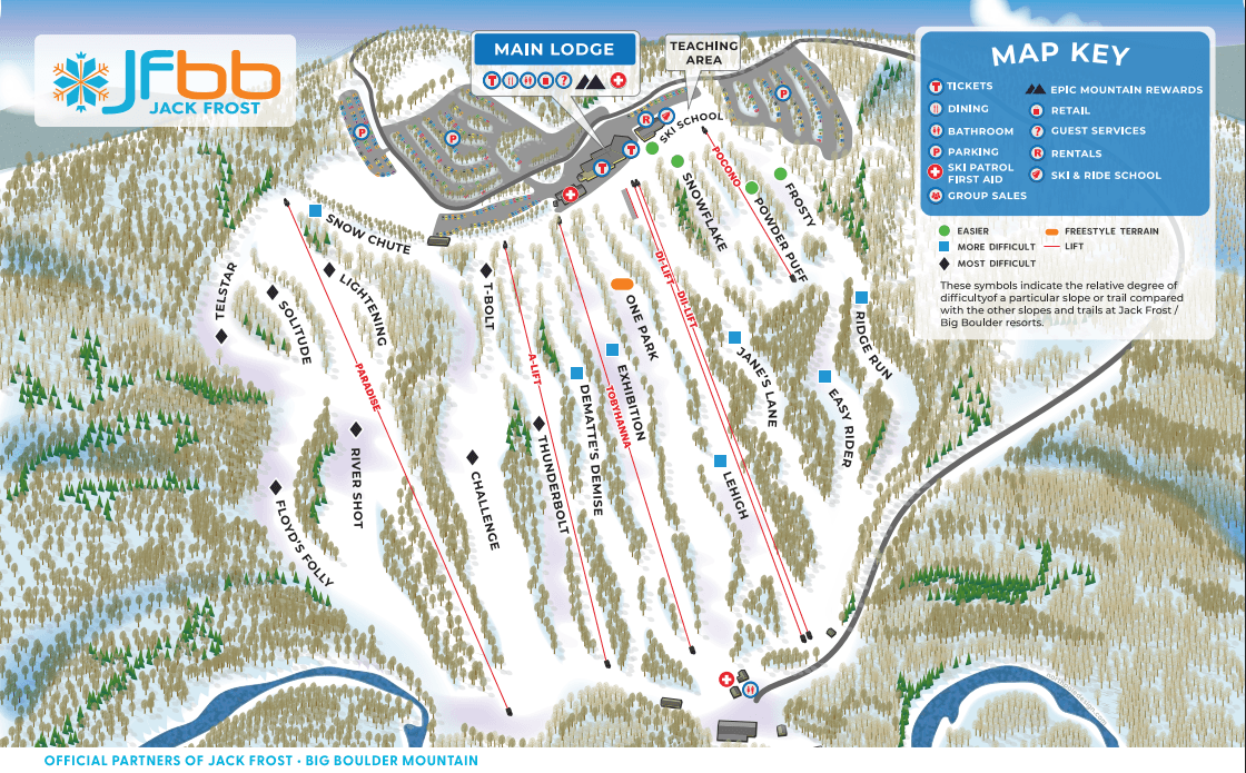 Jack Frost Ski Resort Trail Map 🎿 — only 8 miles from the house! Find lift tickets and resort info at JFBB.com.