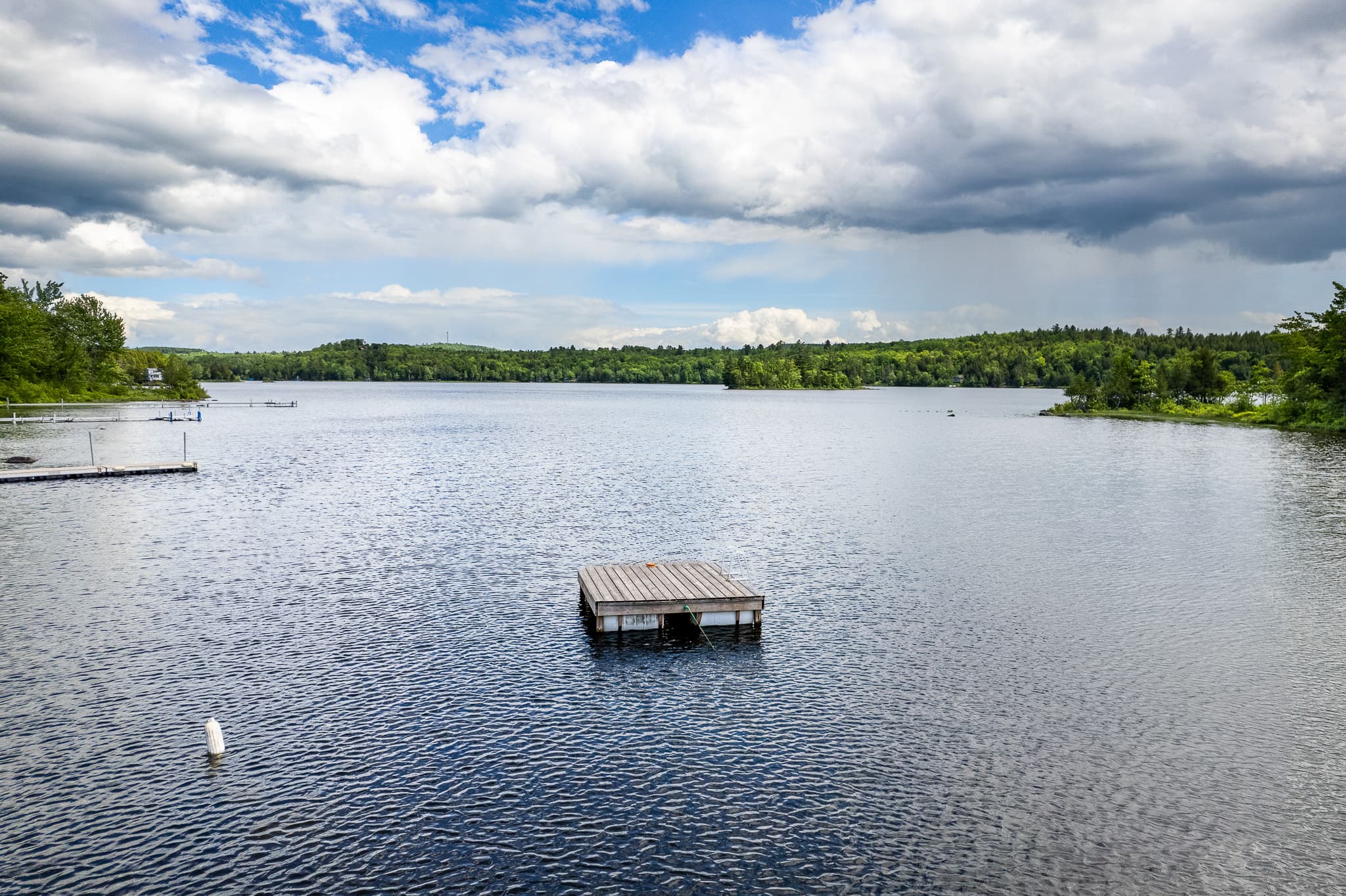 Floating island in our cove protected from wind and waves.