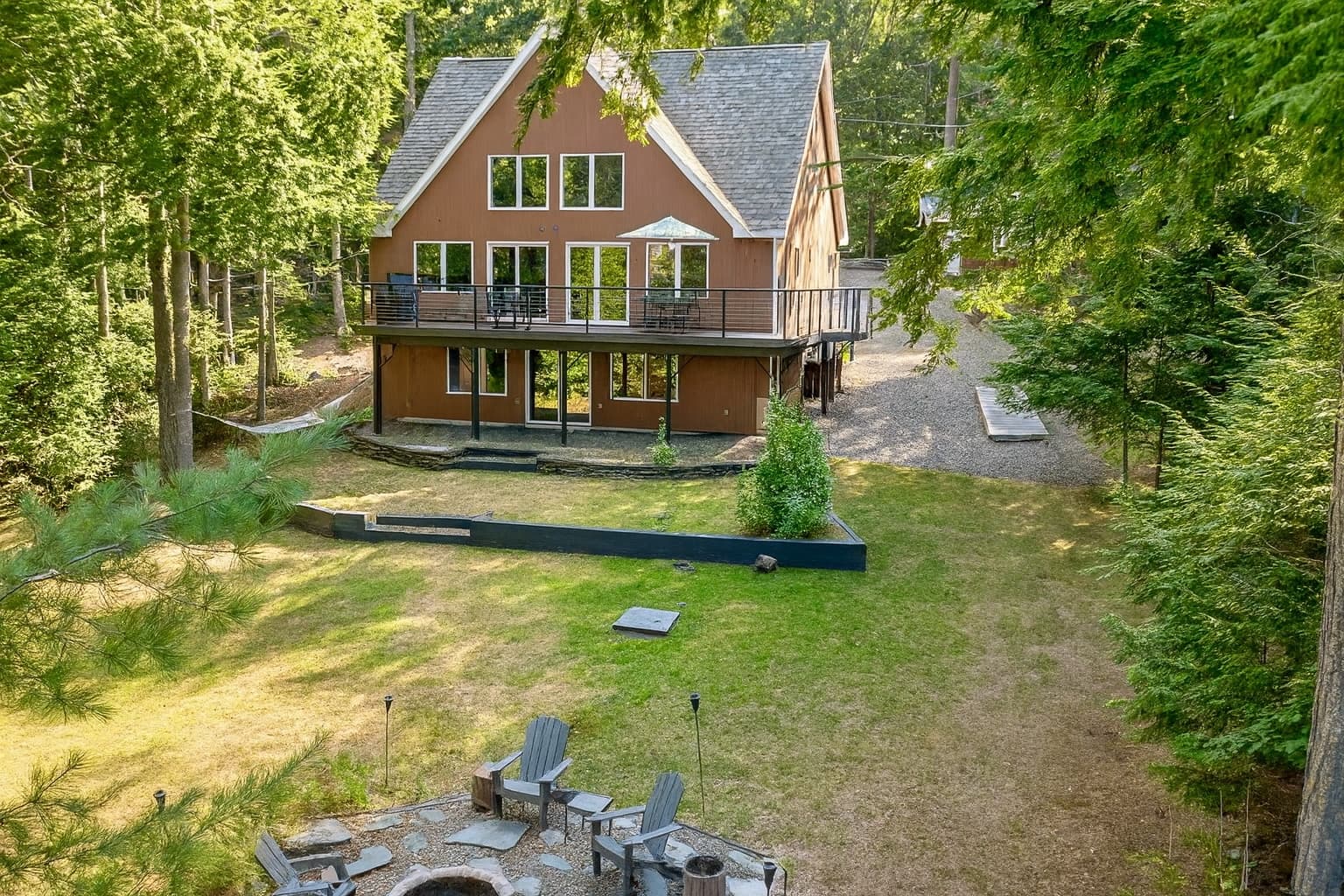 Backyard with Fire-pit and horseshoe game