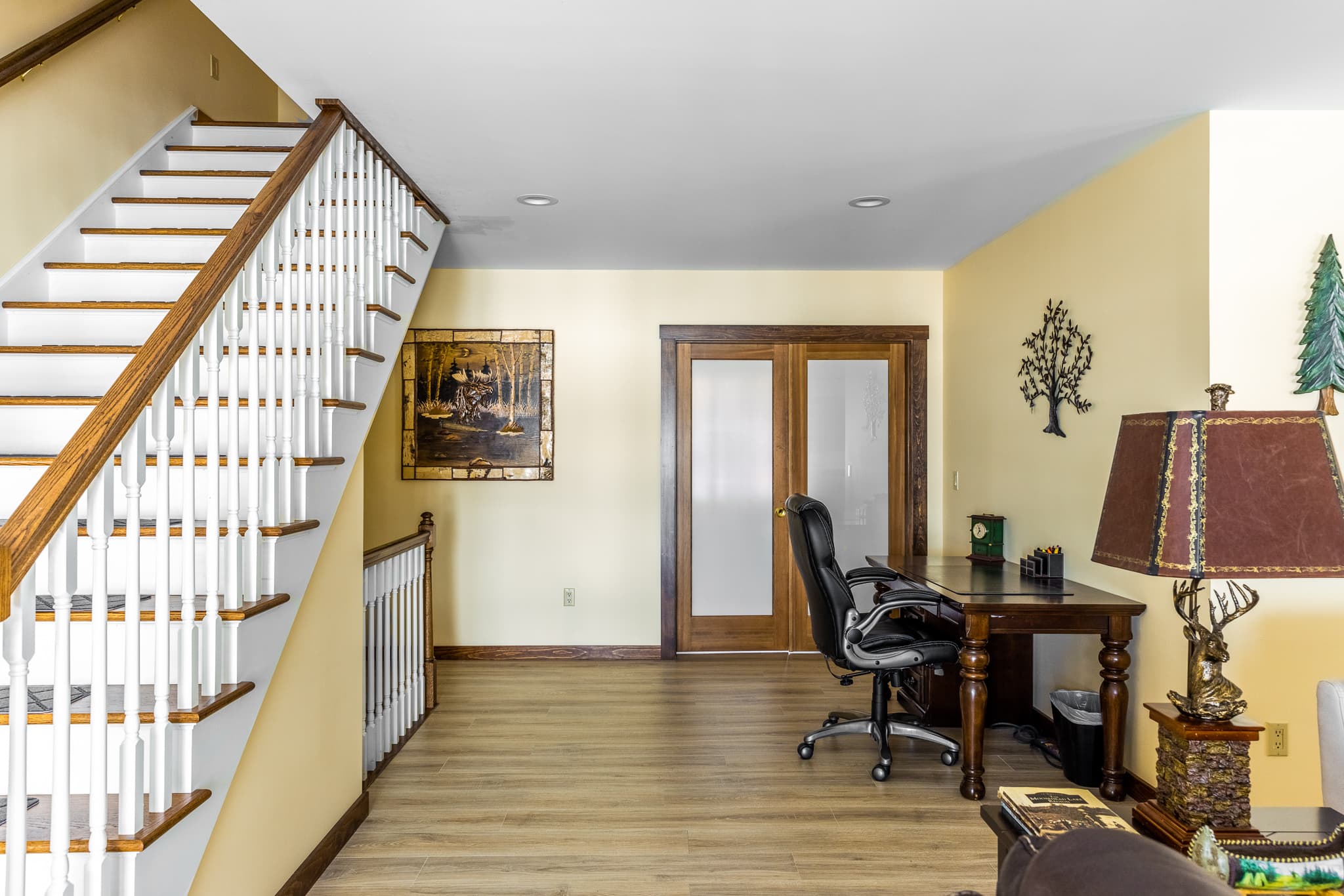 Workspace with comfortable desk chair