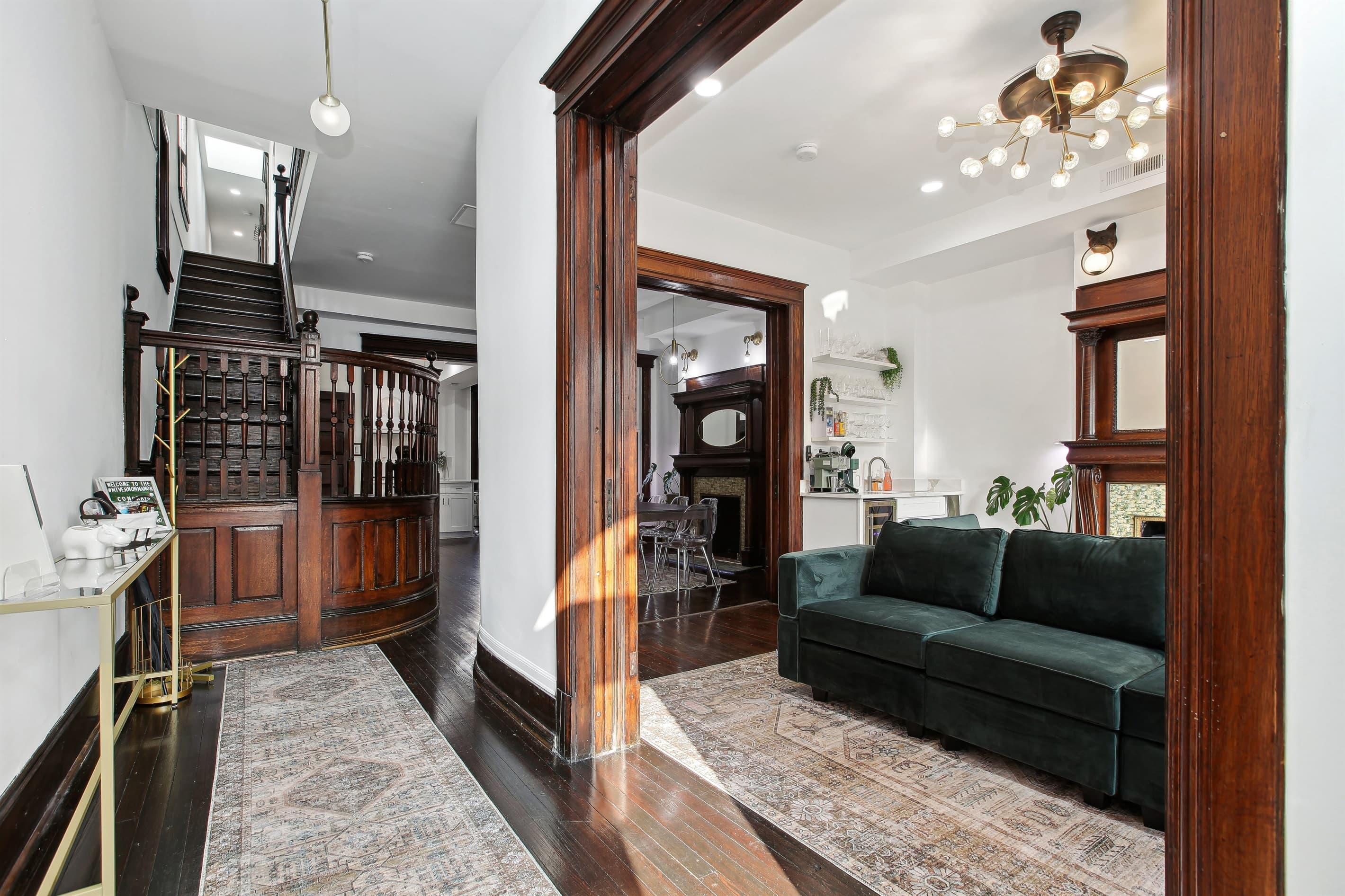 Walk into the home and notice the historic features throughout