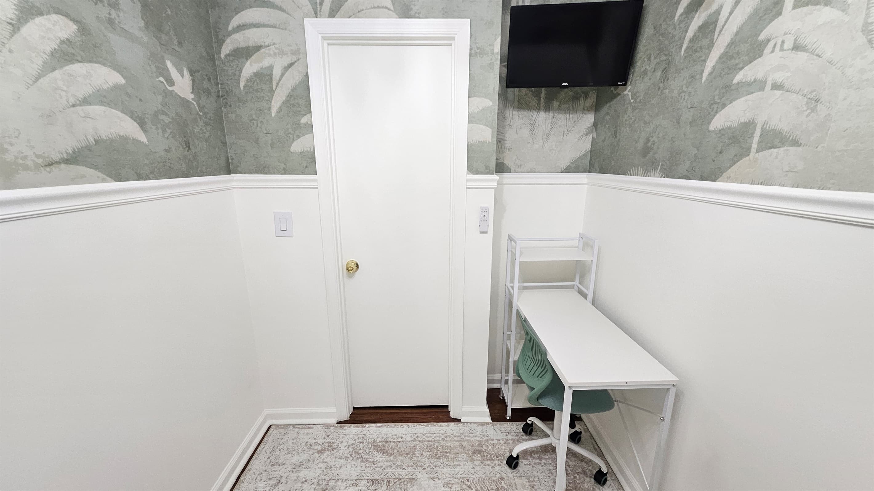Small desk in the office on the second floor