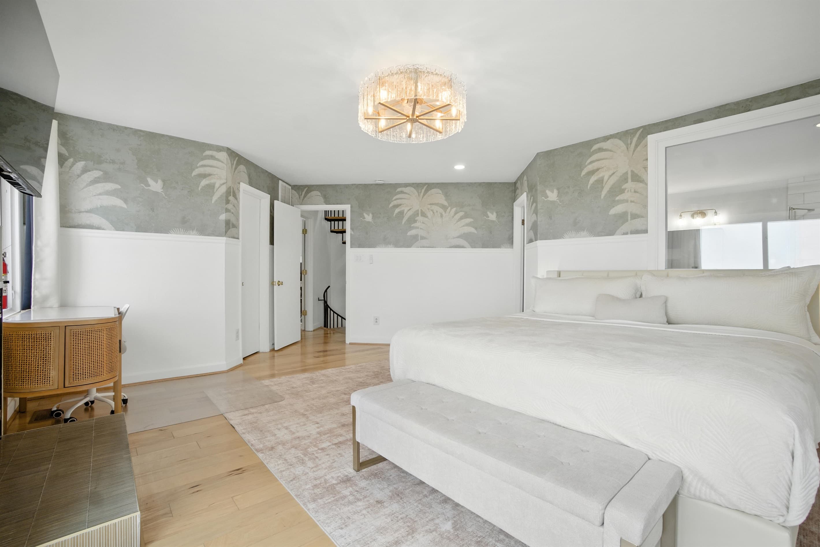 Primary Bedroom has a King size bed