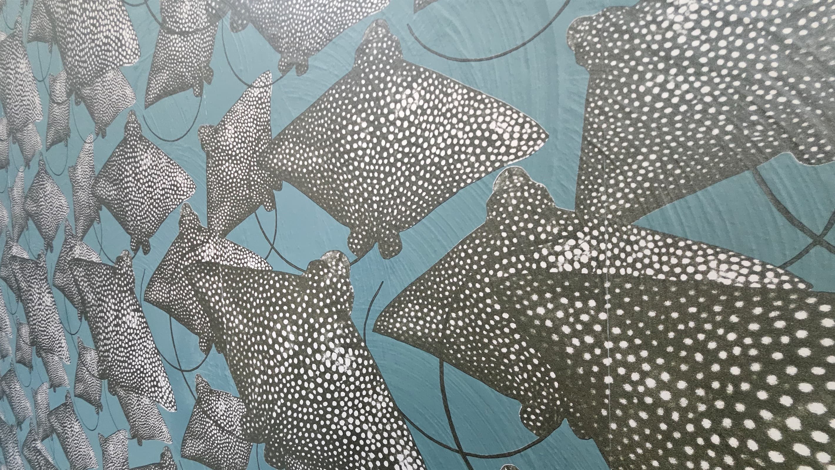 The Game Room level is entirely covered with Sting Ray wallpaper