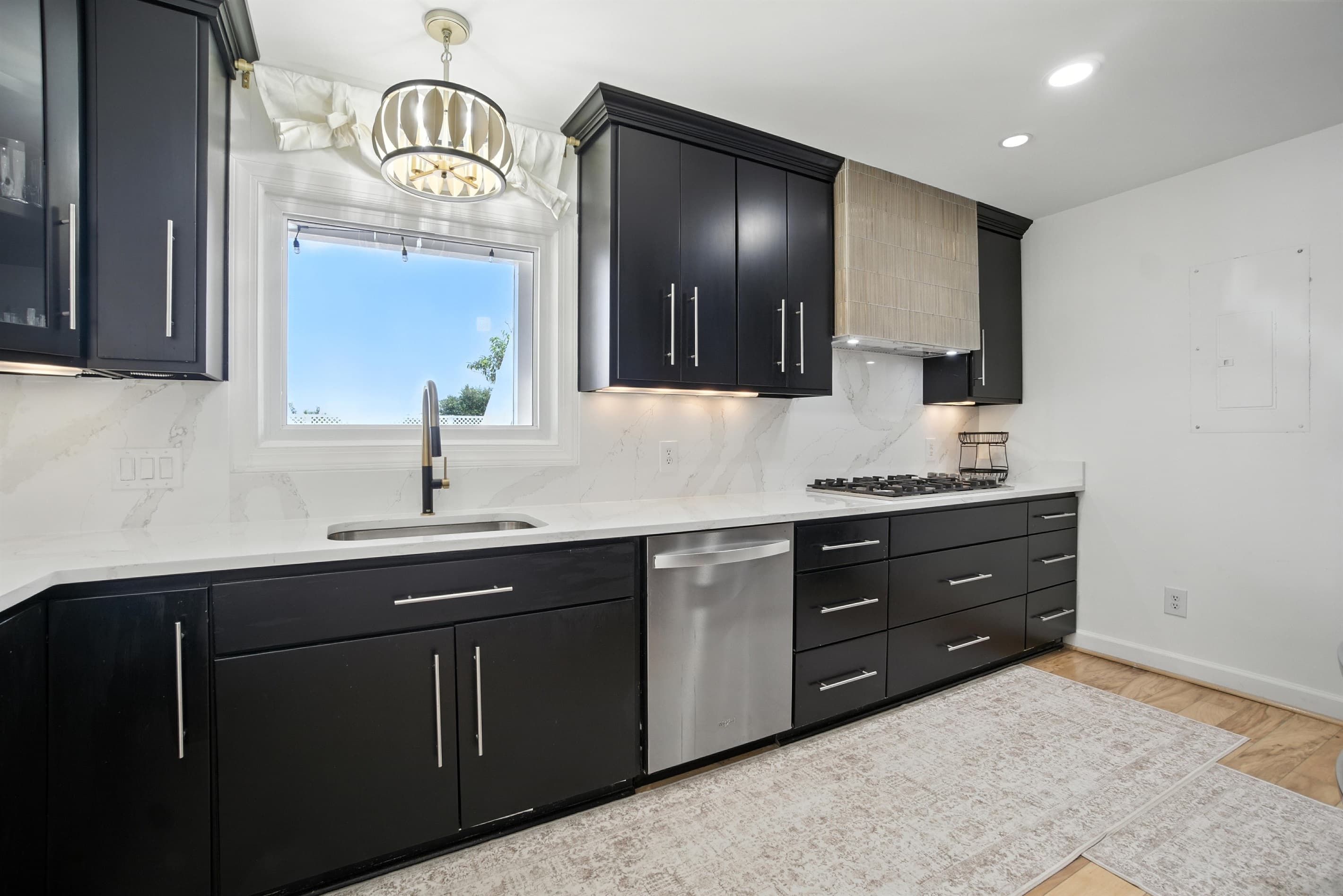 Unit A Kitchen has plenty of cabinets to store groceries