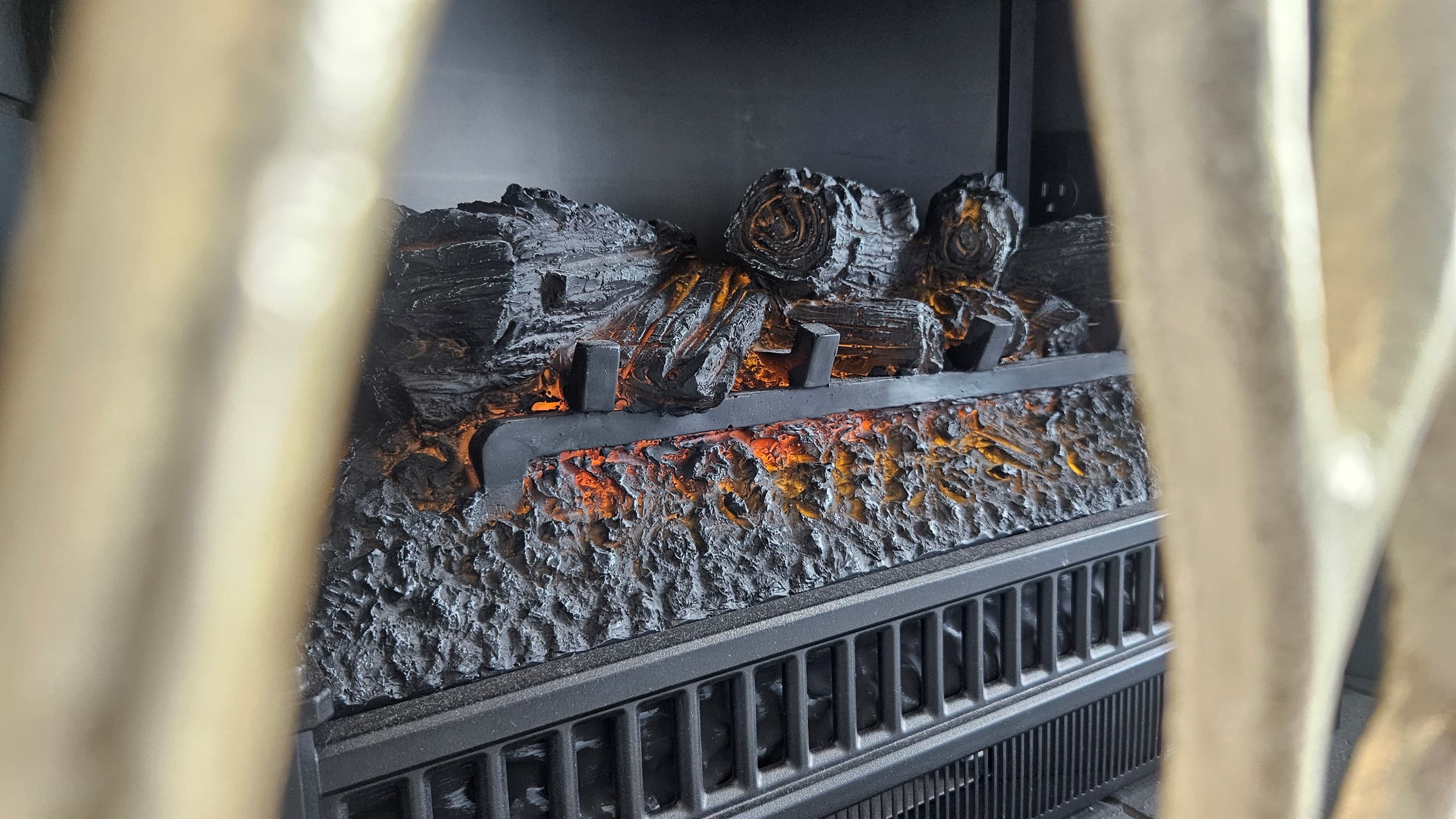 Electric Fireplace in Living Room of Unit B