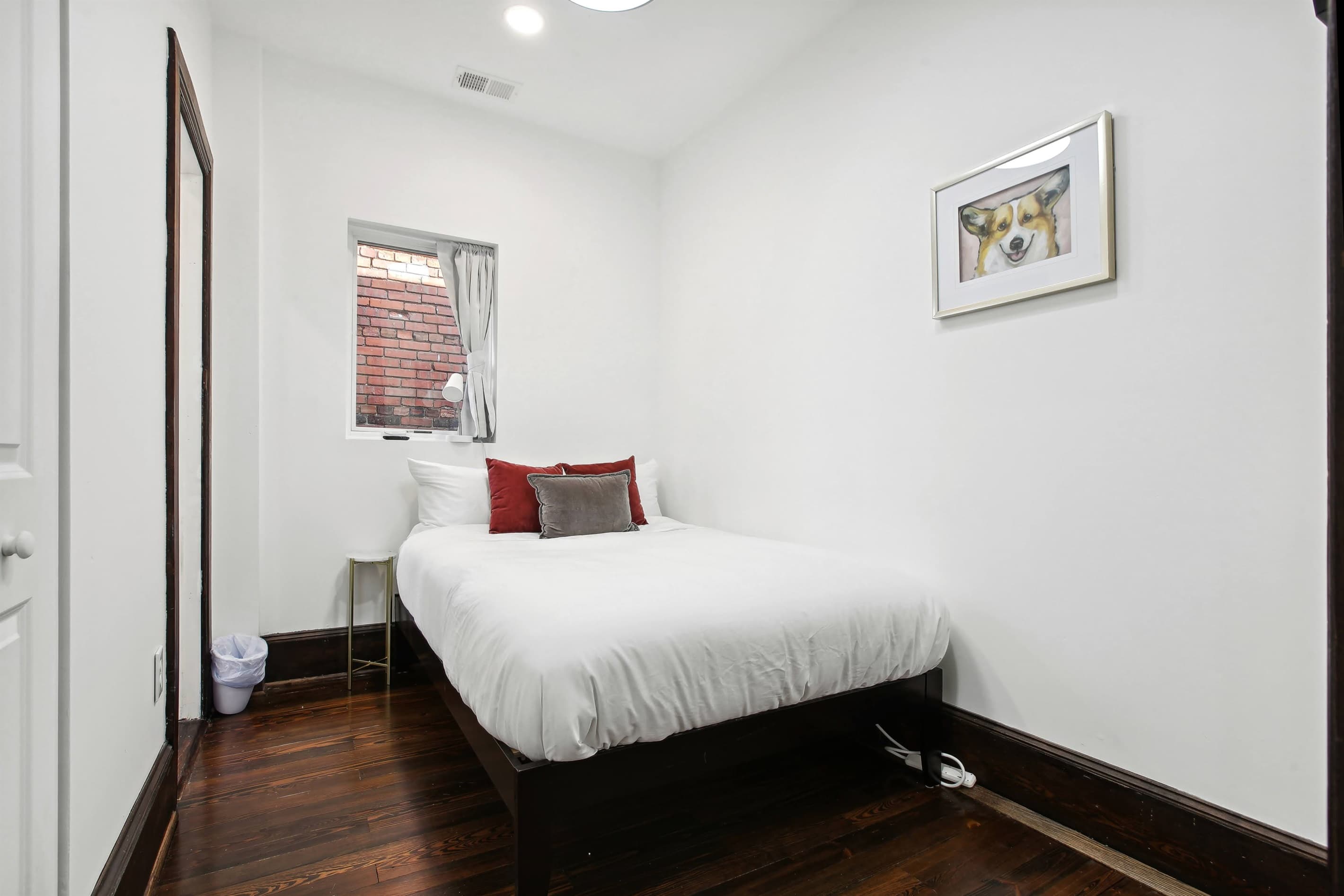 Bedroom #4 upstairs has a full bed and shares a jack and jill bathroom with bedroom #5