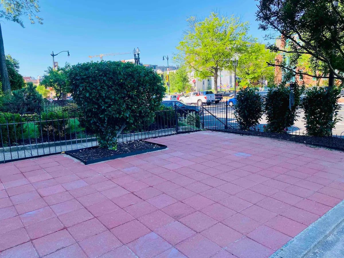 The front yard is a shared space with the lower unit