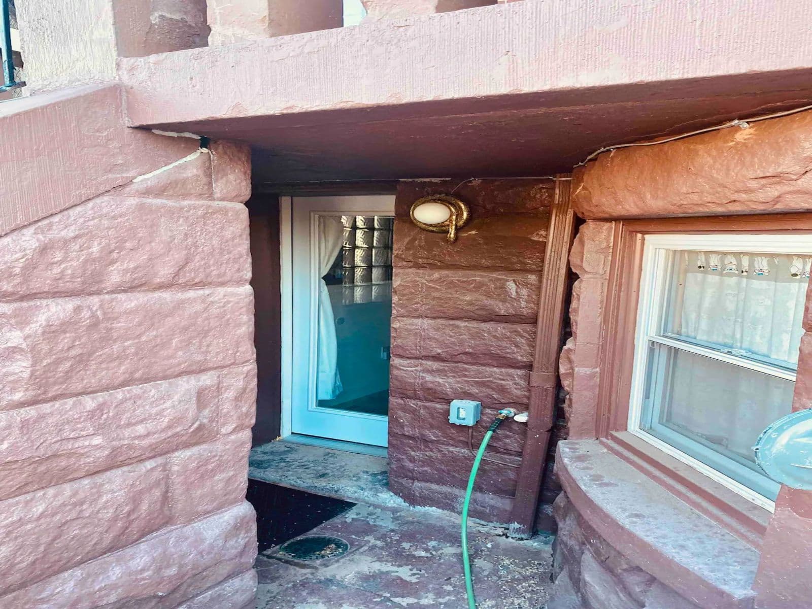 The unit is located on the lower level