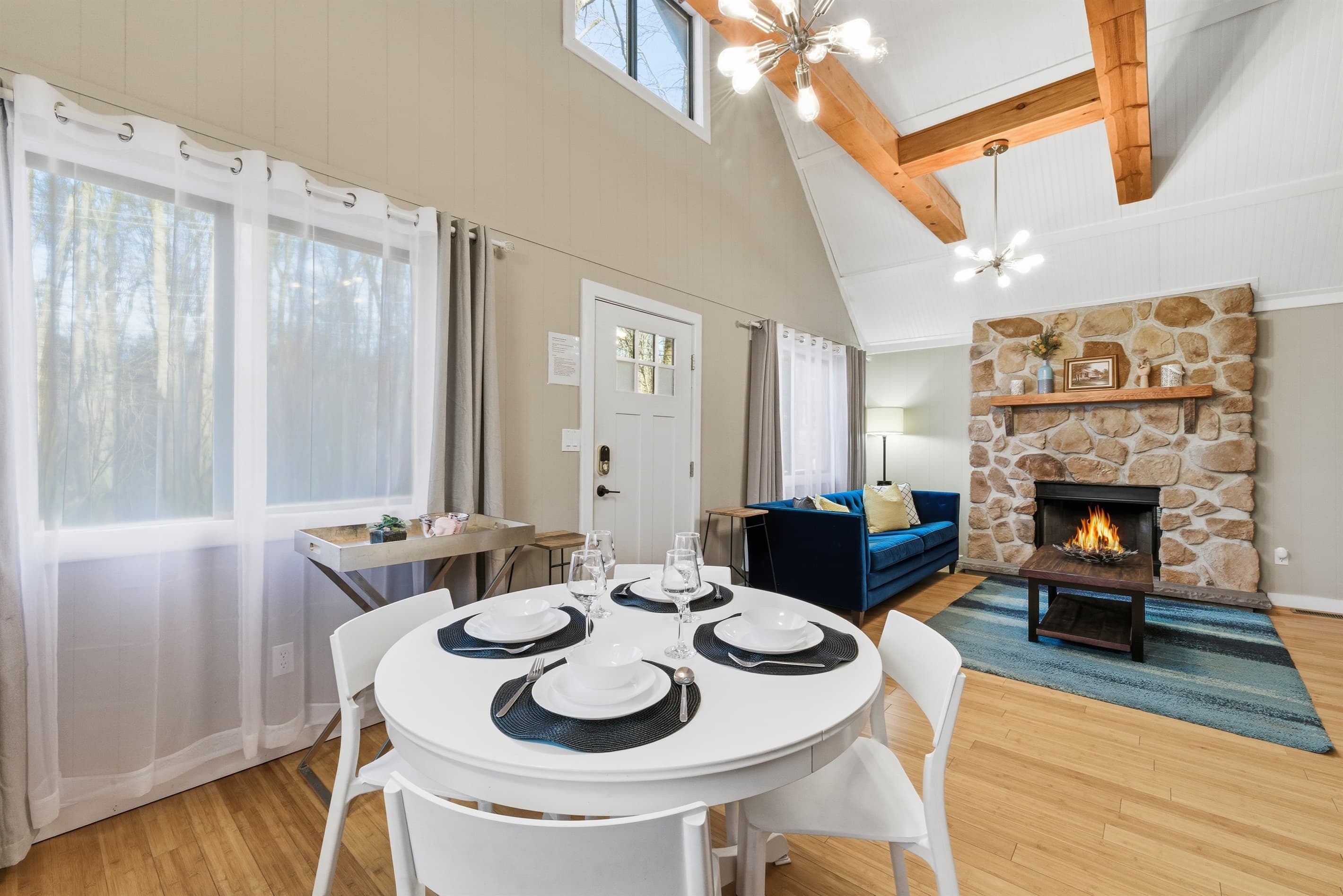 Dining area and living room - Serhii Chalet Pocono
